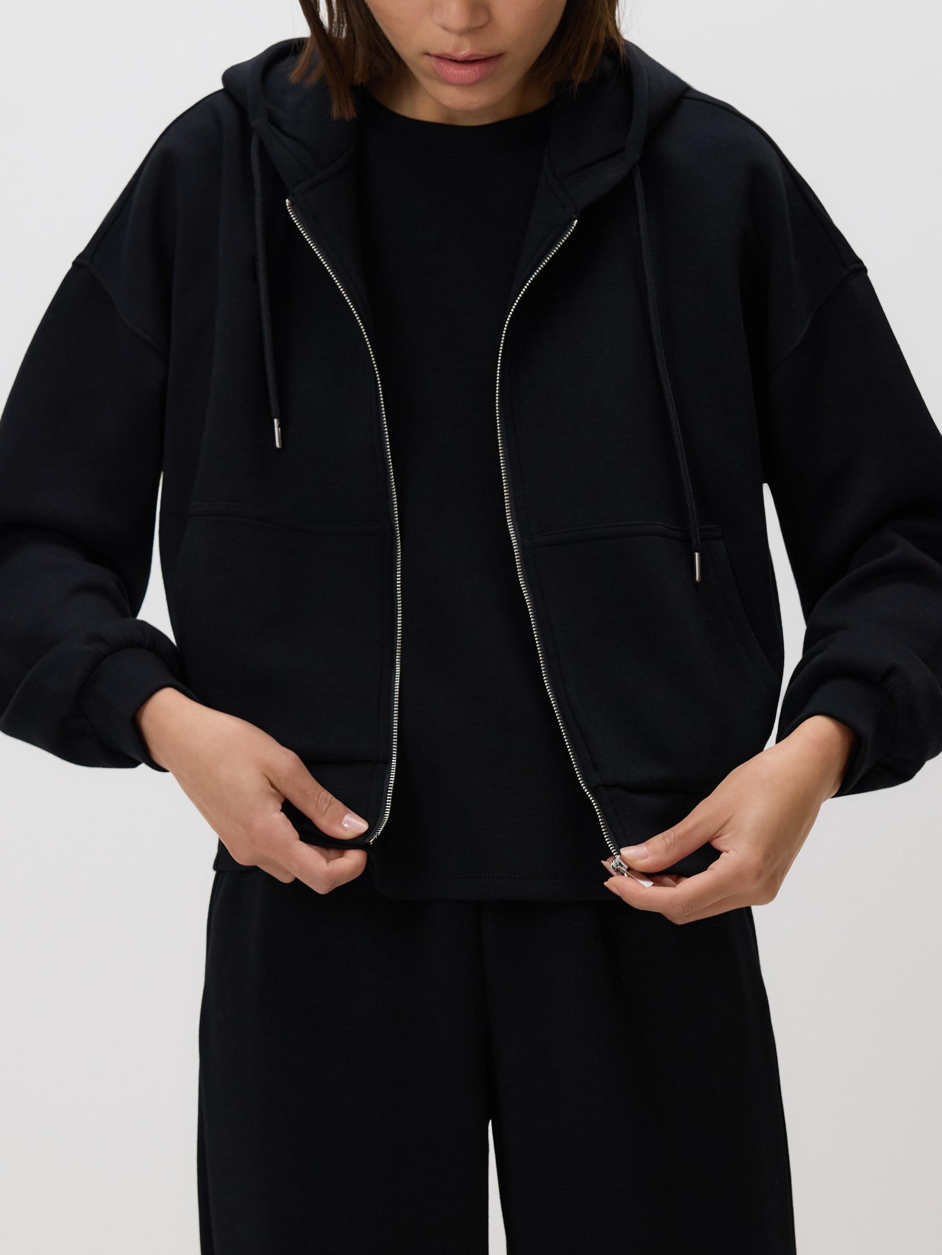 Black Oversized Sweatshirt, Black, large image number 0