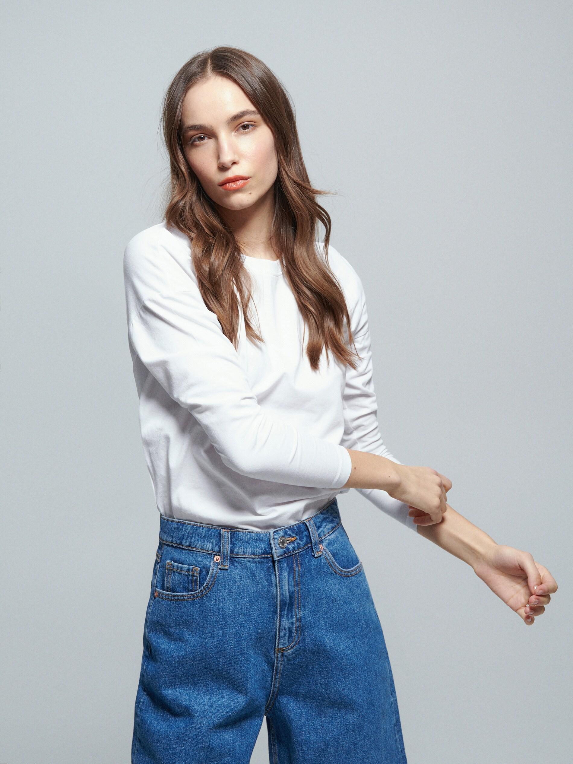 White Knitted blouse, , large image number 1