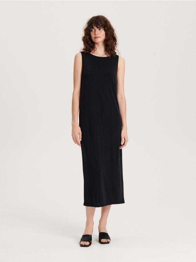 Black Modal Rich Midi Dress, , large image number 2