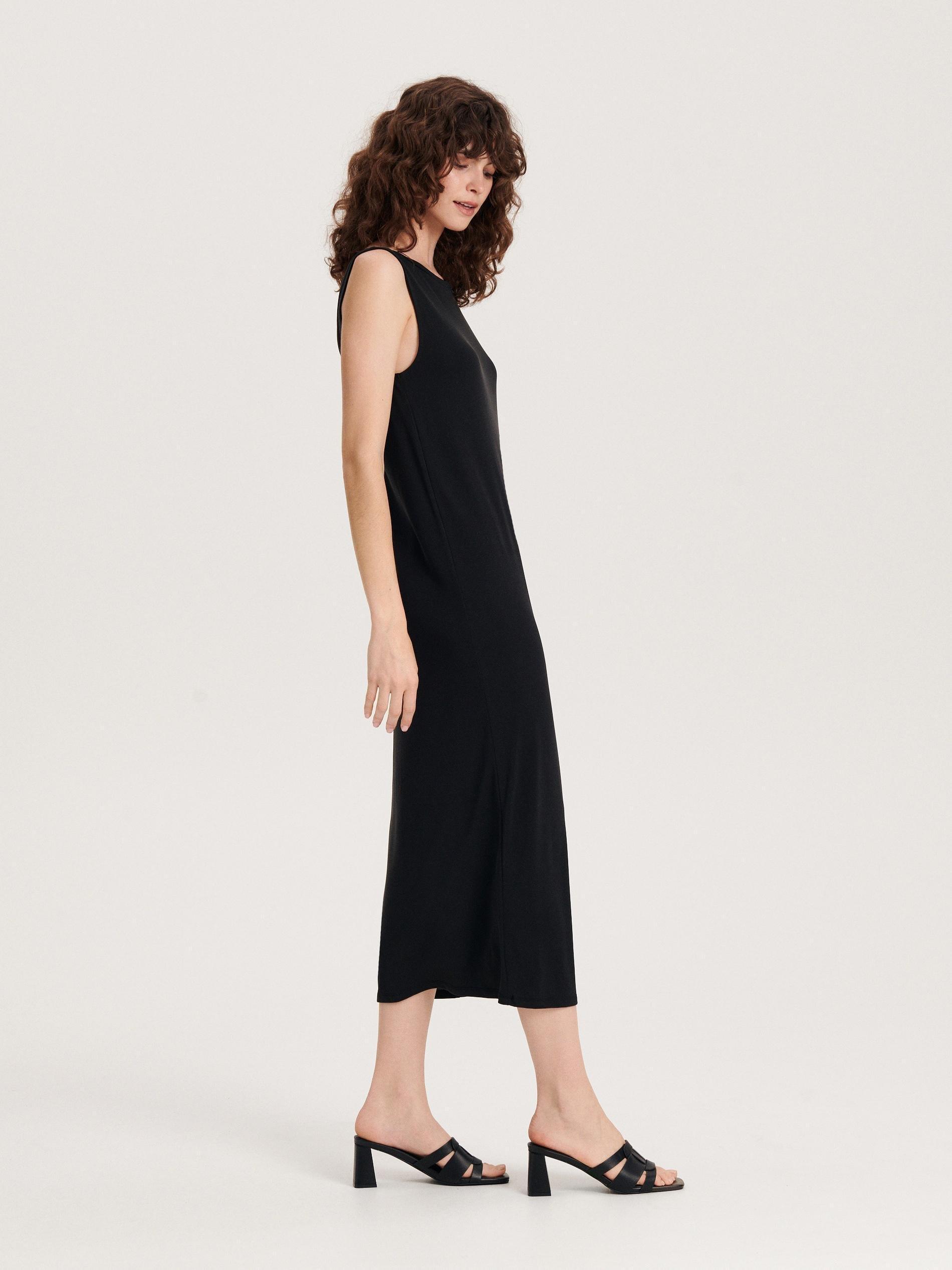 Black Modal Rich Midi Dress, , large image number 5