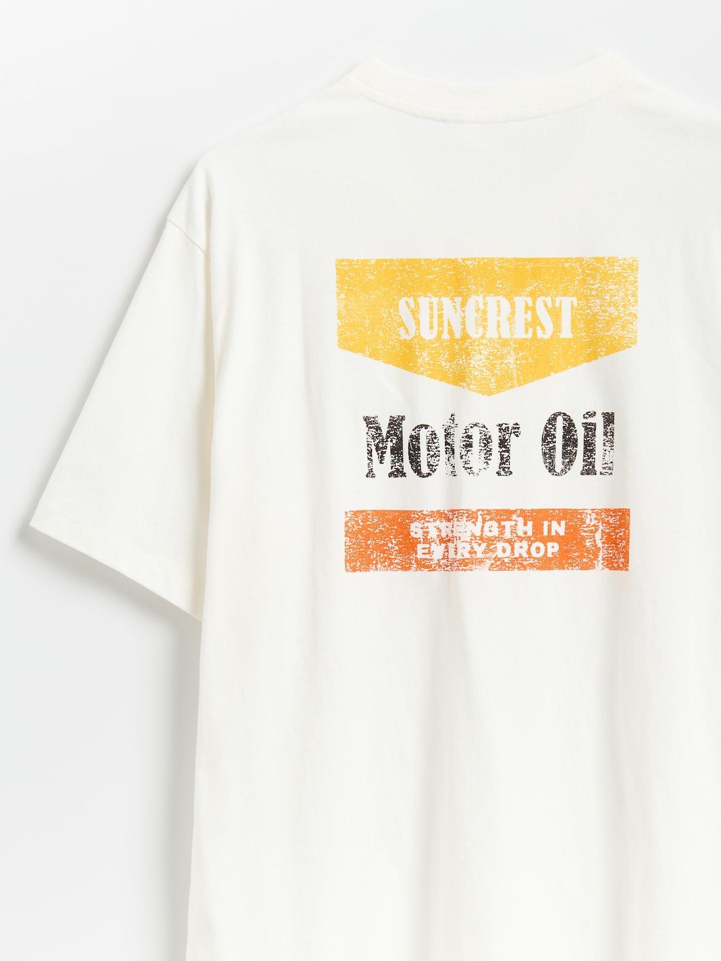Cream Relaxed Fit T-Shirt With Back Print, Ivory, large image number 4
