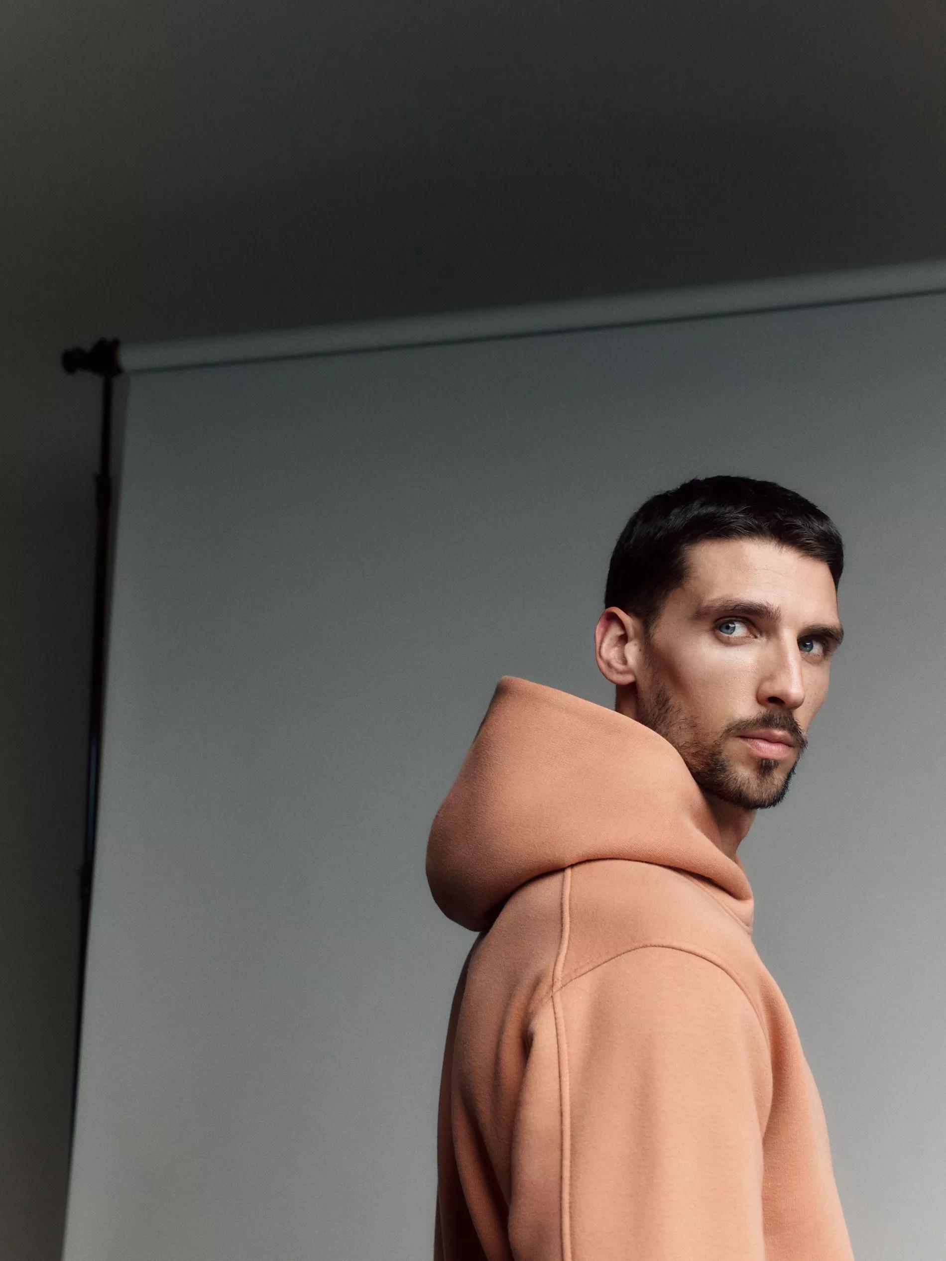 Orange Simple Hooded Jacket, , large image number 2