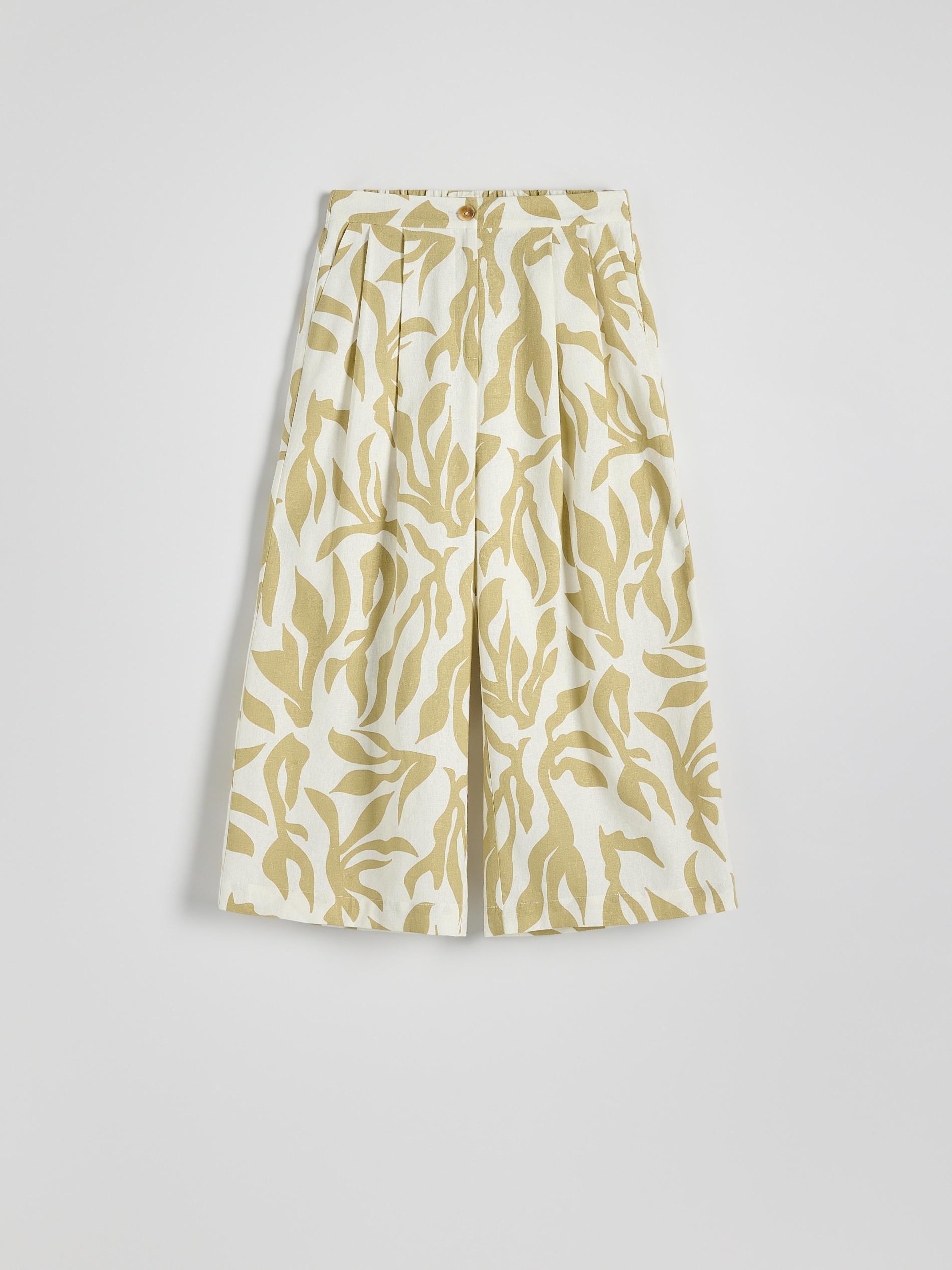 Multicolour Linen-Blend Culotte, Multicolor, large image number 4