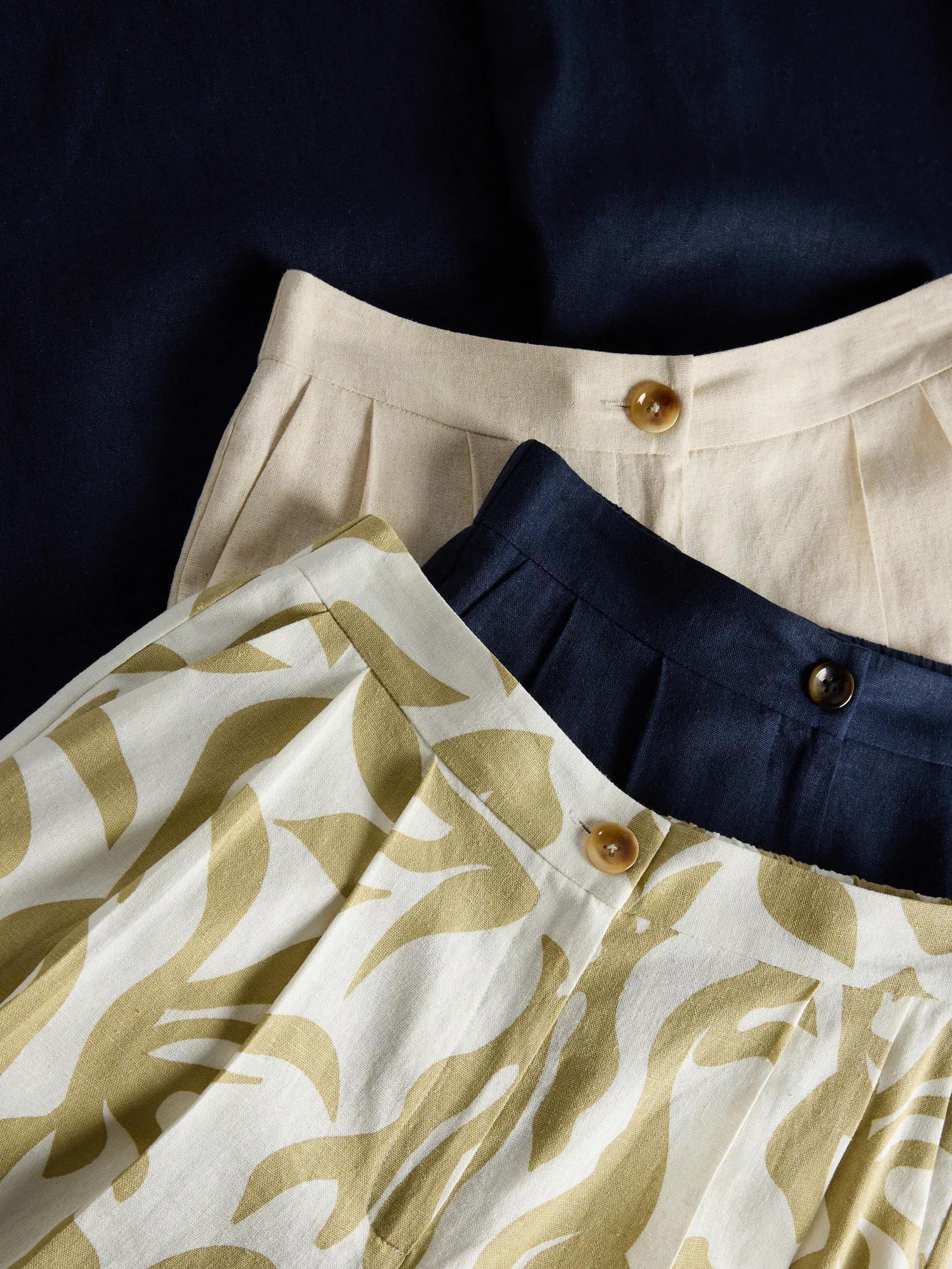 Multicolour Linen-Blend Culotte, Multicolor, large image number 5