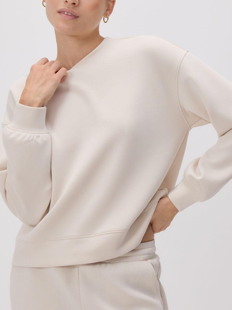 Beige Sweater In A Modal Mix, , large image number 0