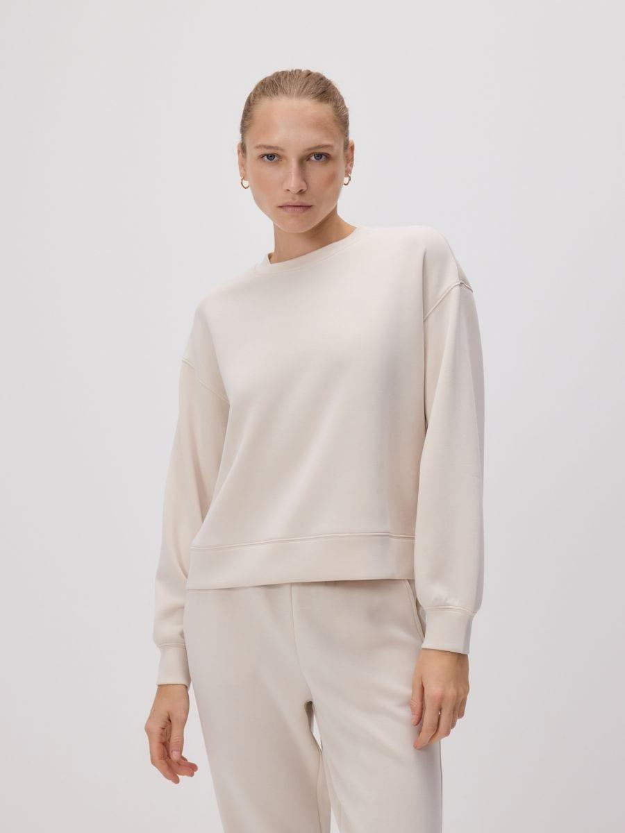 Beige Sweater In A Modal Mix, , large image number 2