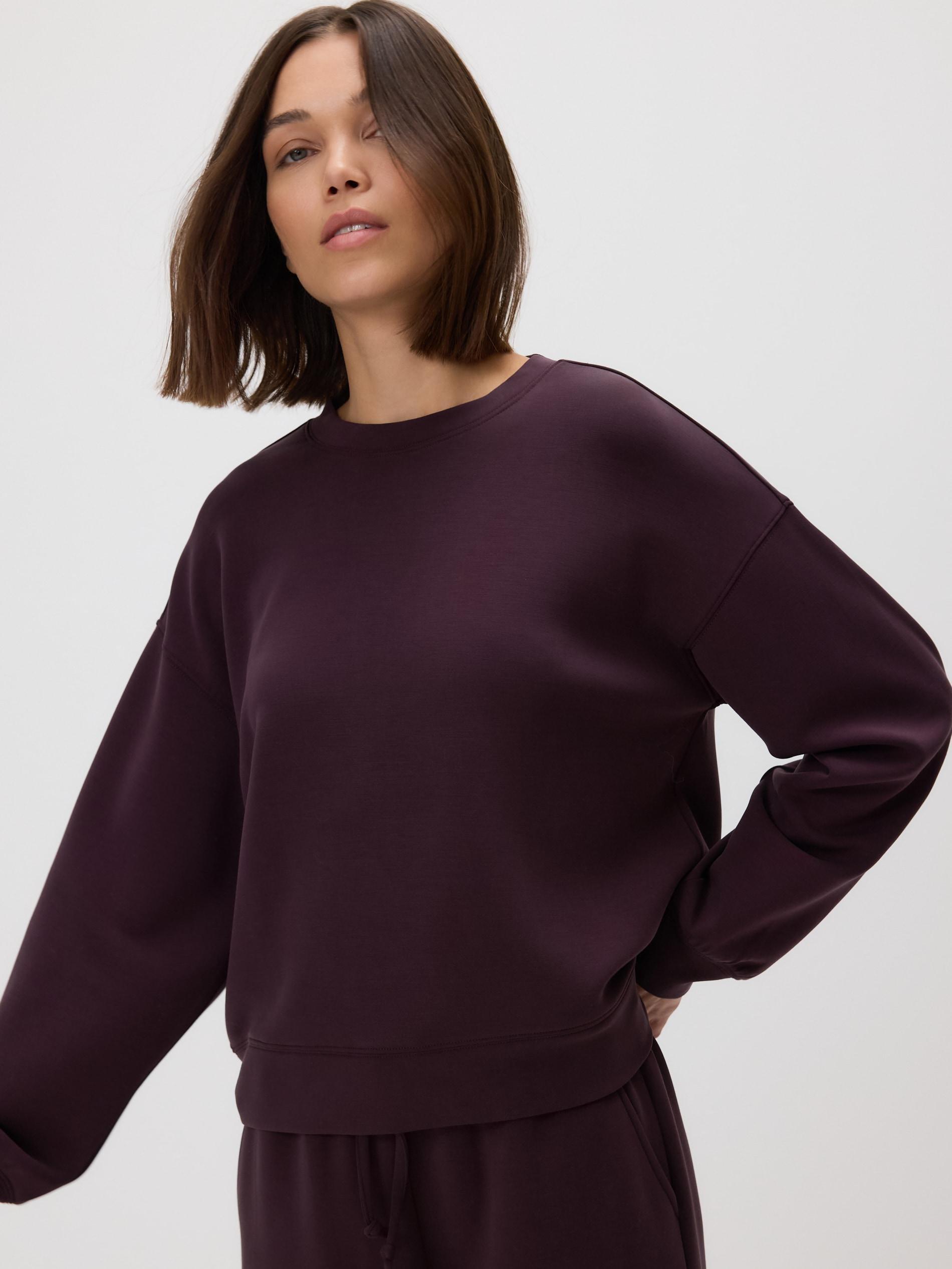 Purple Modal Blend Sweatshirt, Purple, medium