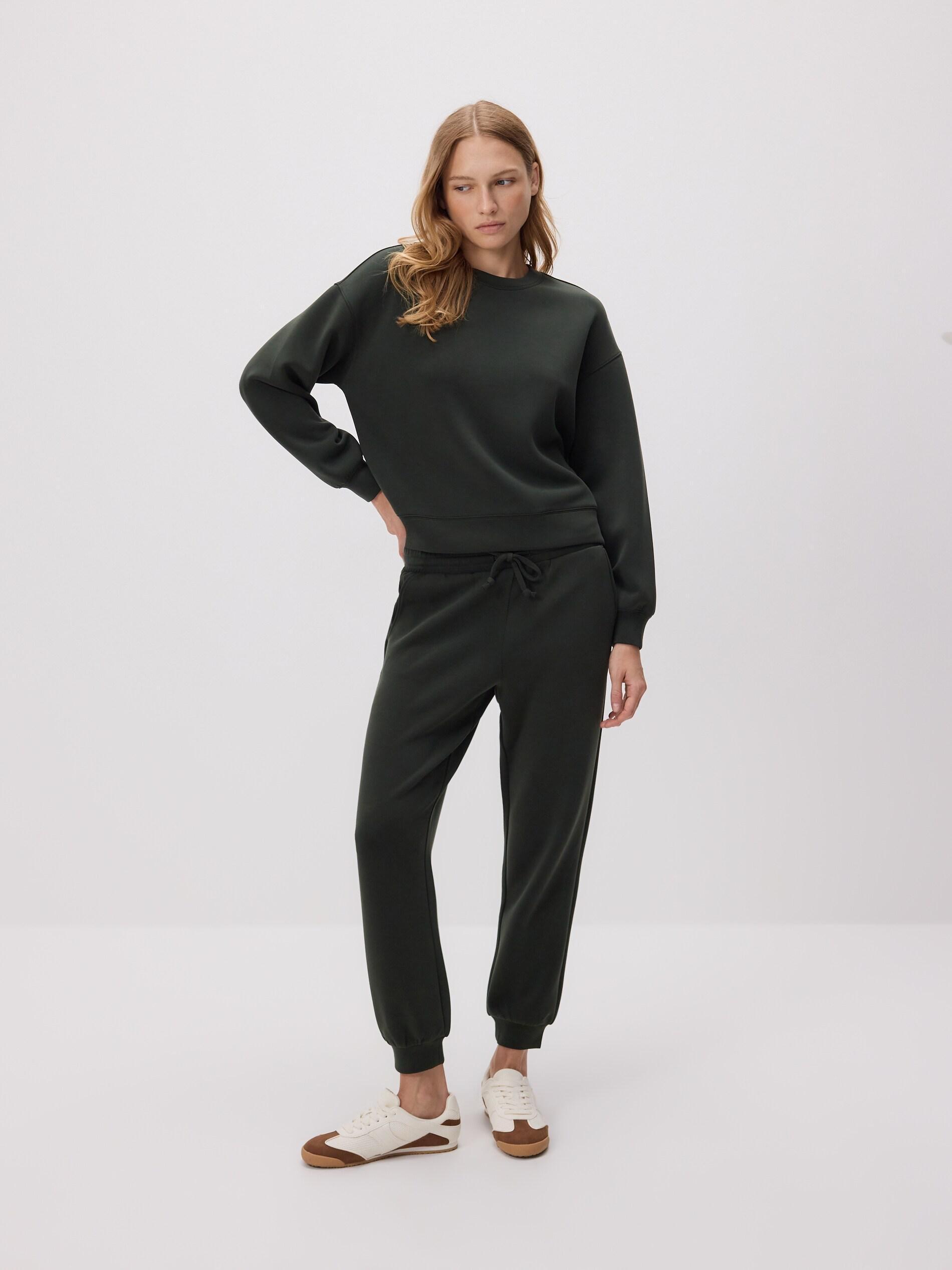 DARK GREEN Modal blend sweatshirt, Khaki, large image number 0