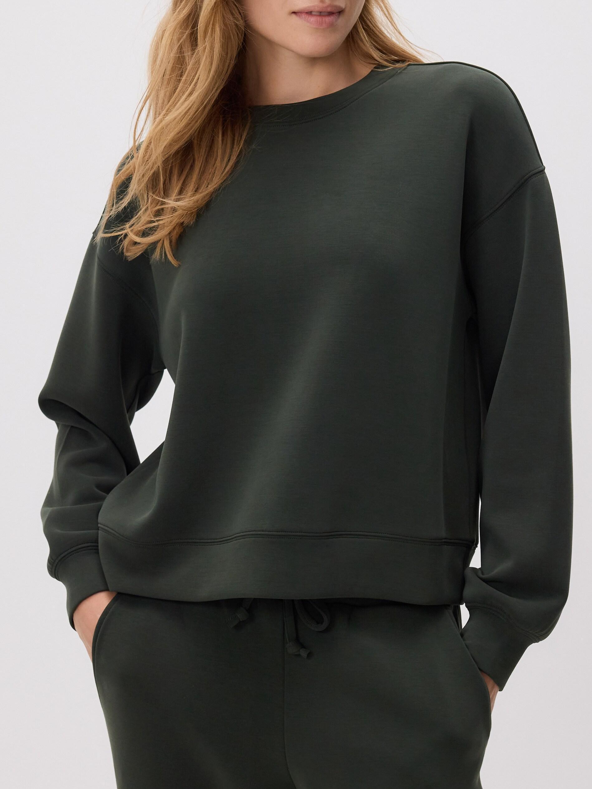 DARK GREEN Modal blend sweatshirt, Khaki, large image number 1