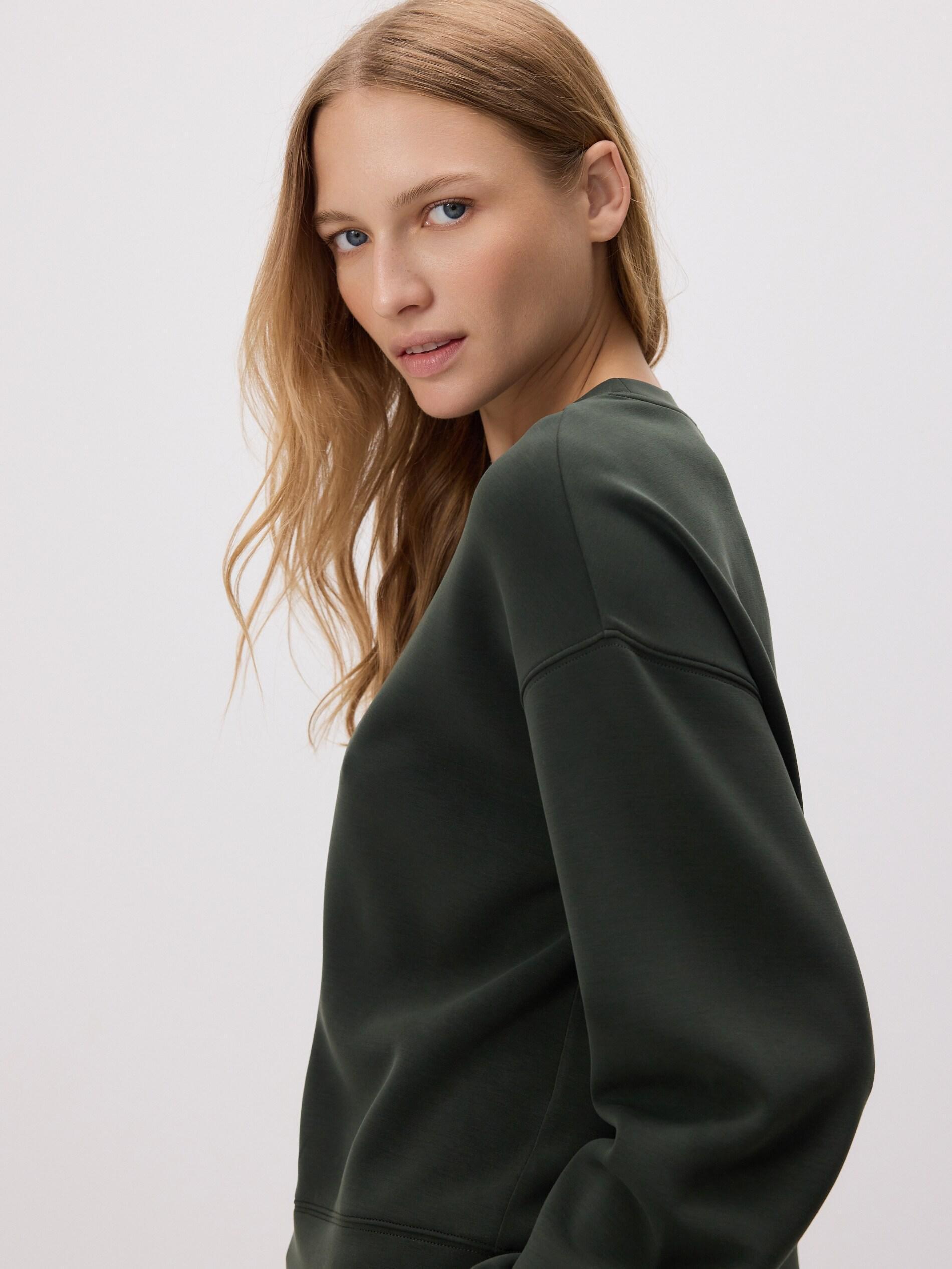 DARK GREEN Modal blend sweatshirt, Khaki, large image number 3