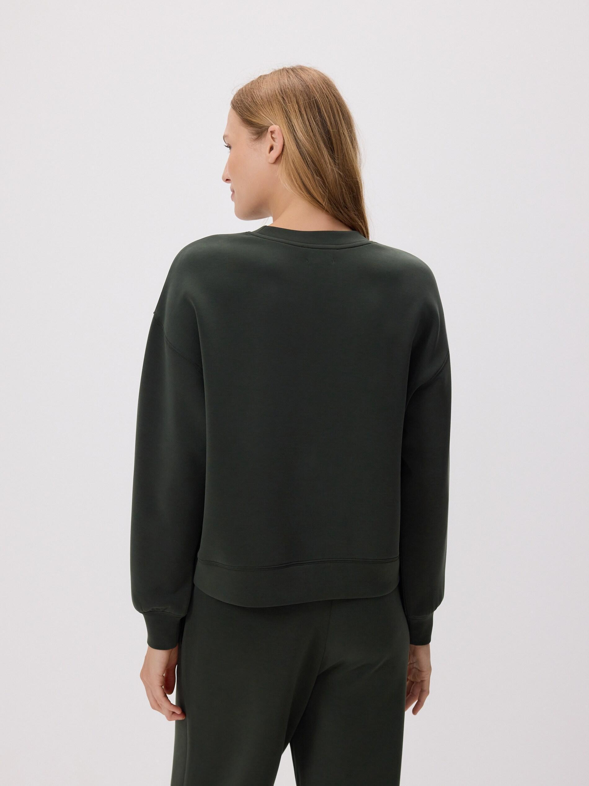 DARK GREEN Modal blend sweatshirt, Khaki, large image number 4