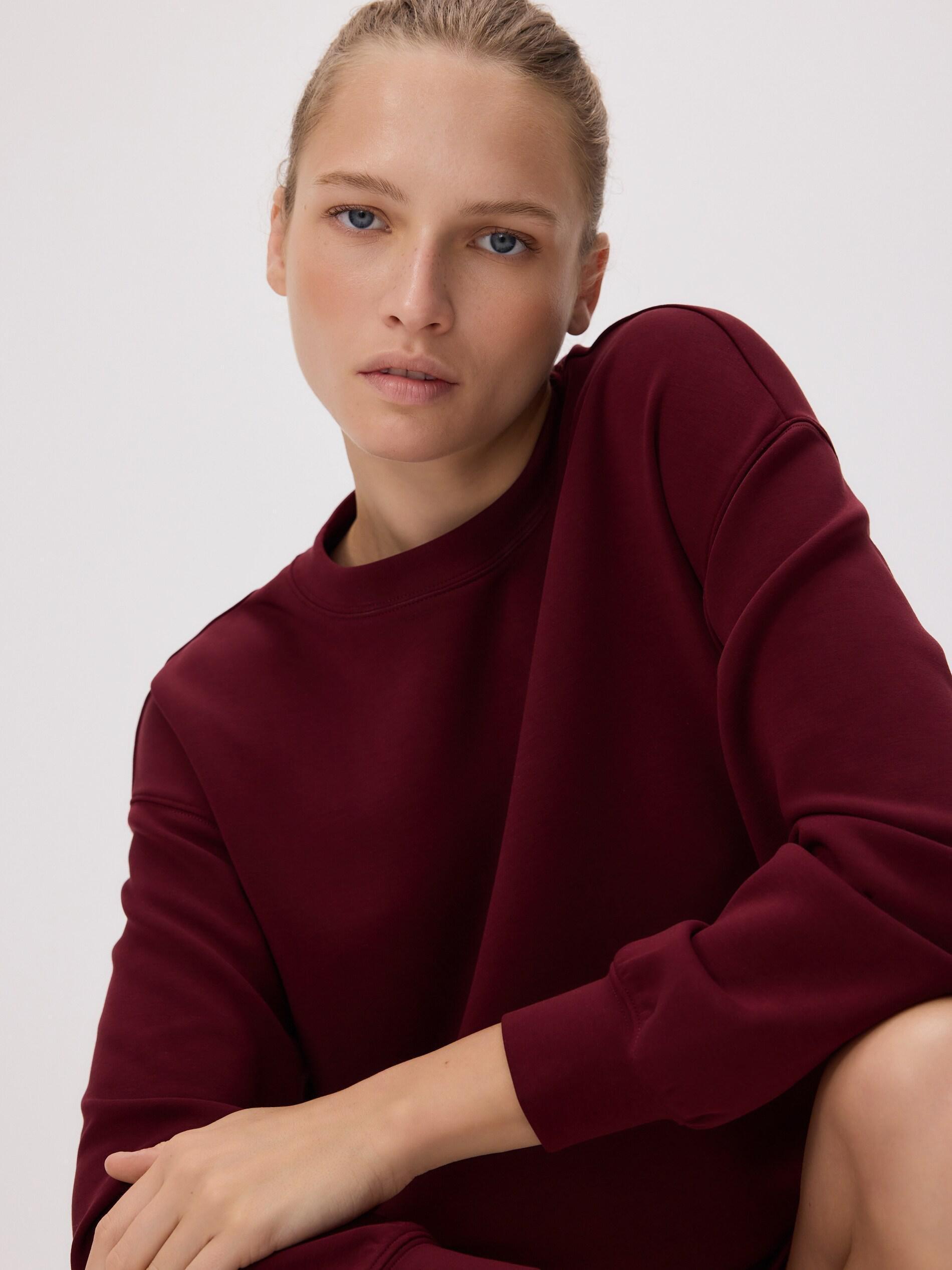 MAROON Modal blend sweatshirt, Burgundy, medium