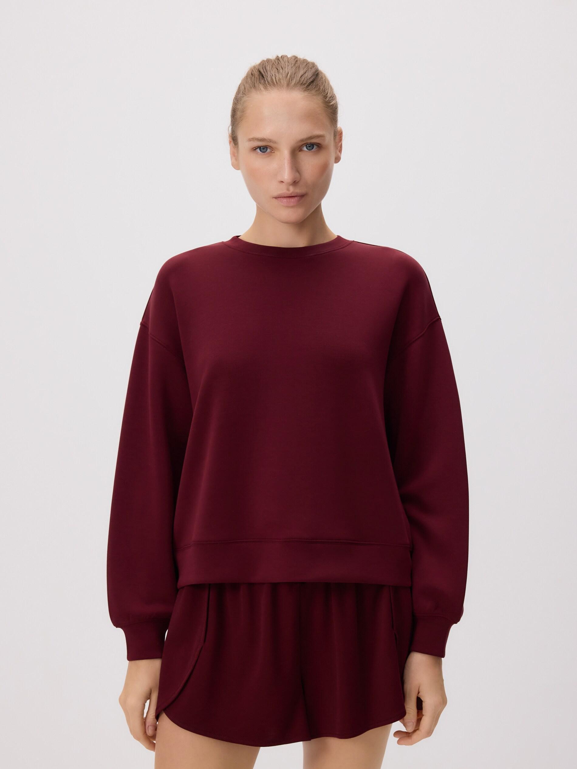 MAROON Modal blend sweatshirt, Burgundy, medium