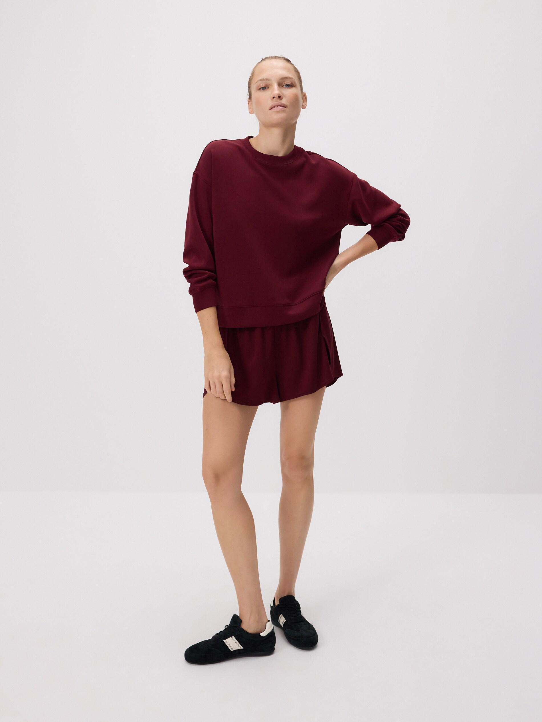 MAROON Modal blend sweatshirt, Burgundy, medium
