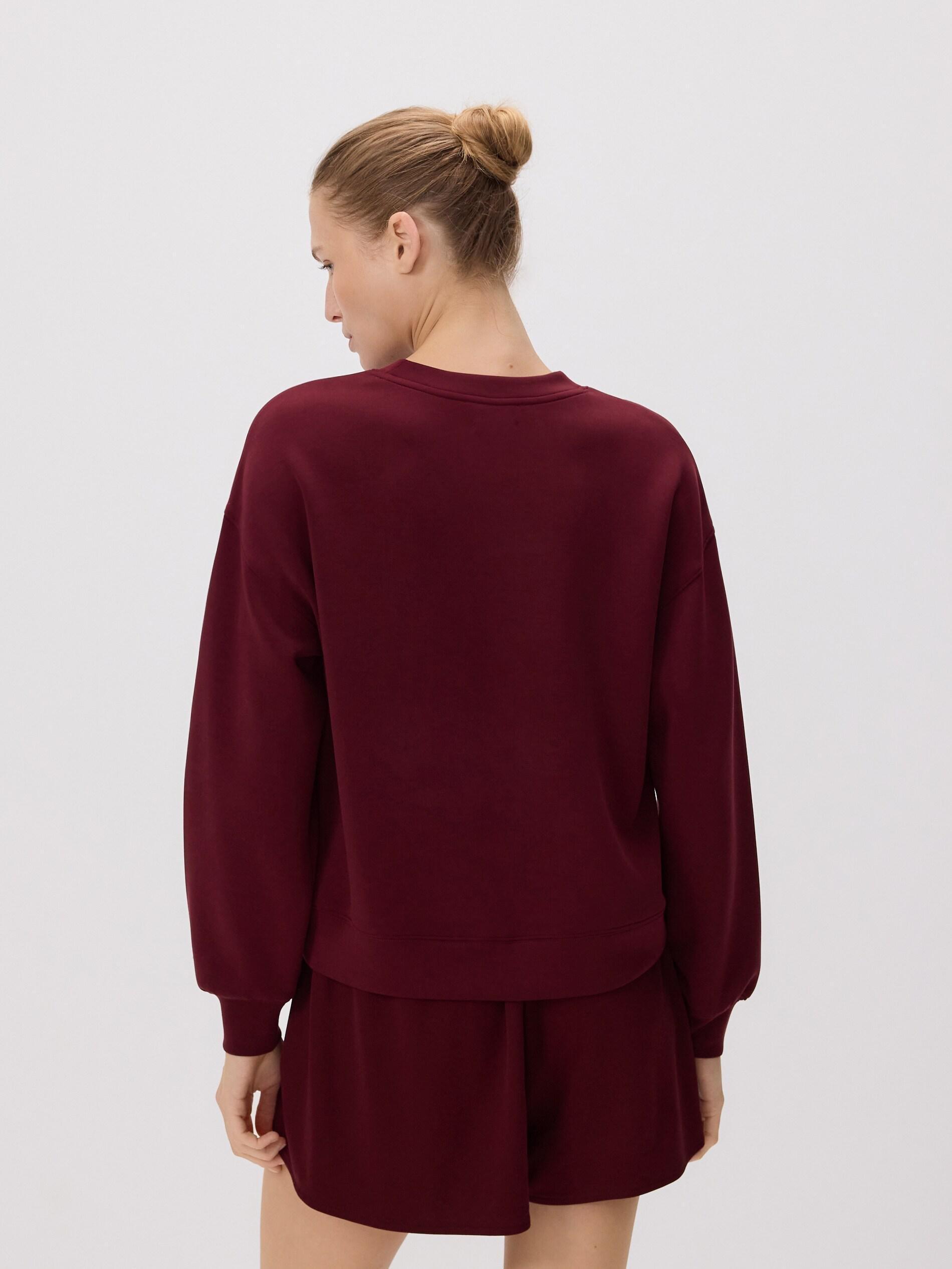 MAROON Modal blend sweatshirt, Burgundy, large image number 4