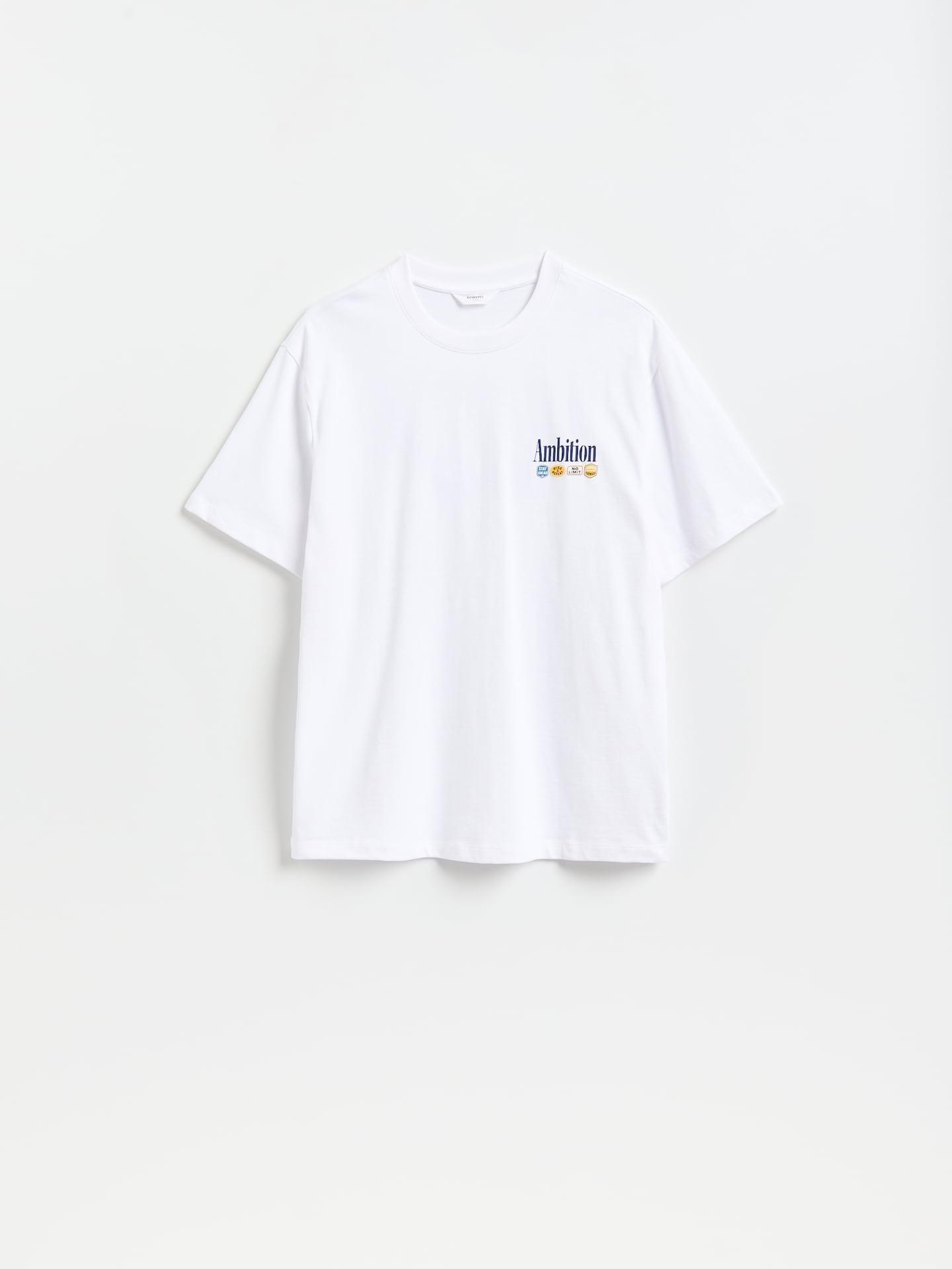 White Relaxed Fit T-Shirt With Print, White, large image number 3