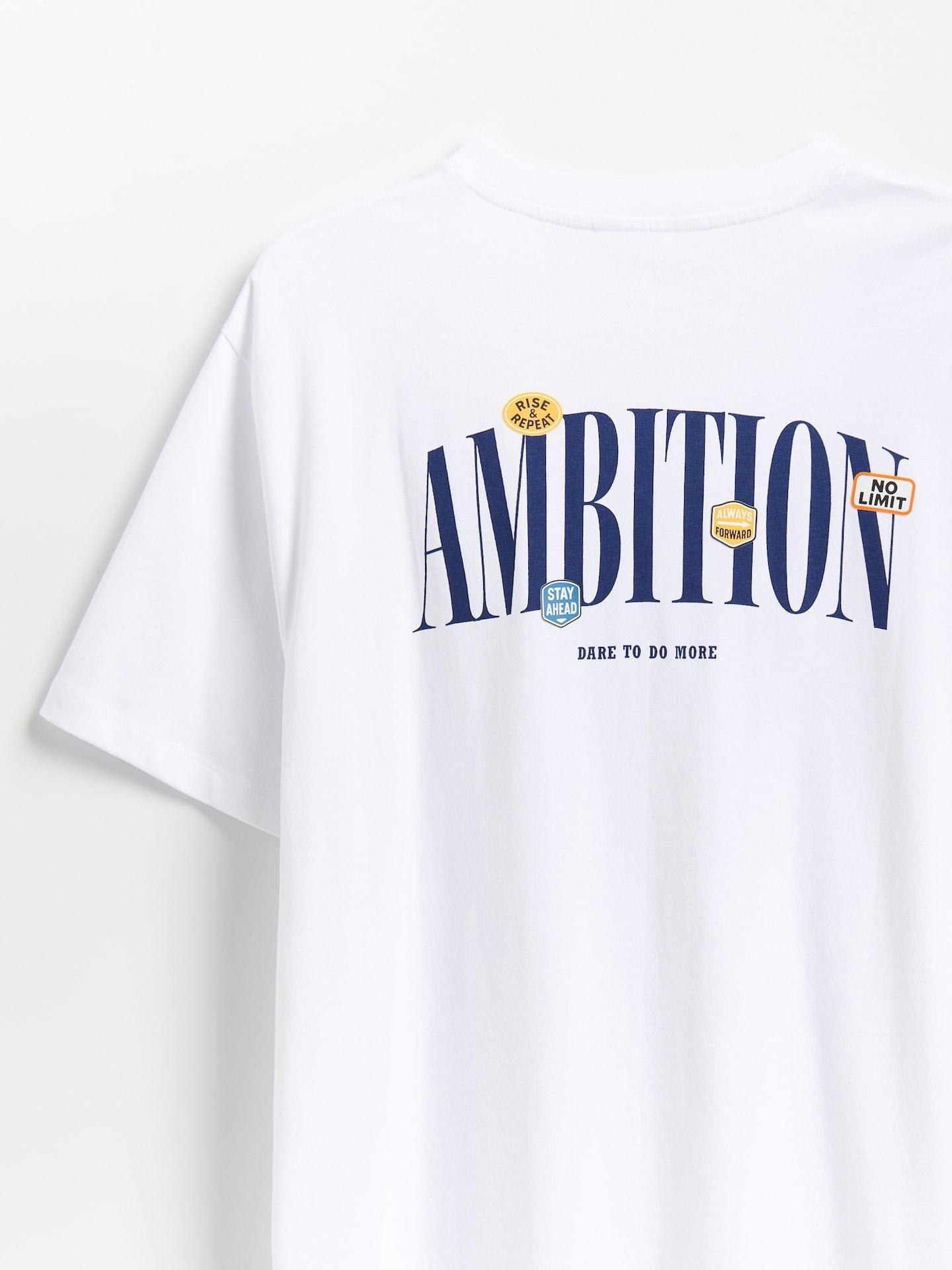 White Relaxed Fit T-Shirt With Print, White, large image number 4
