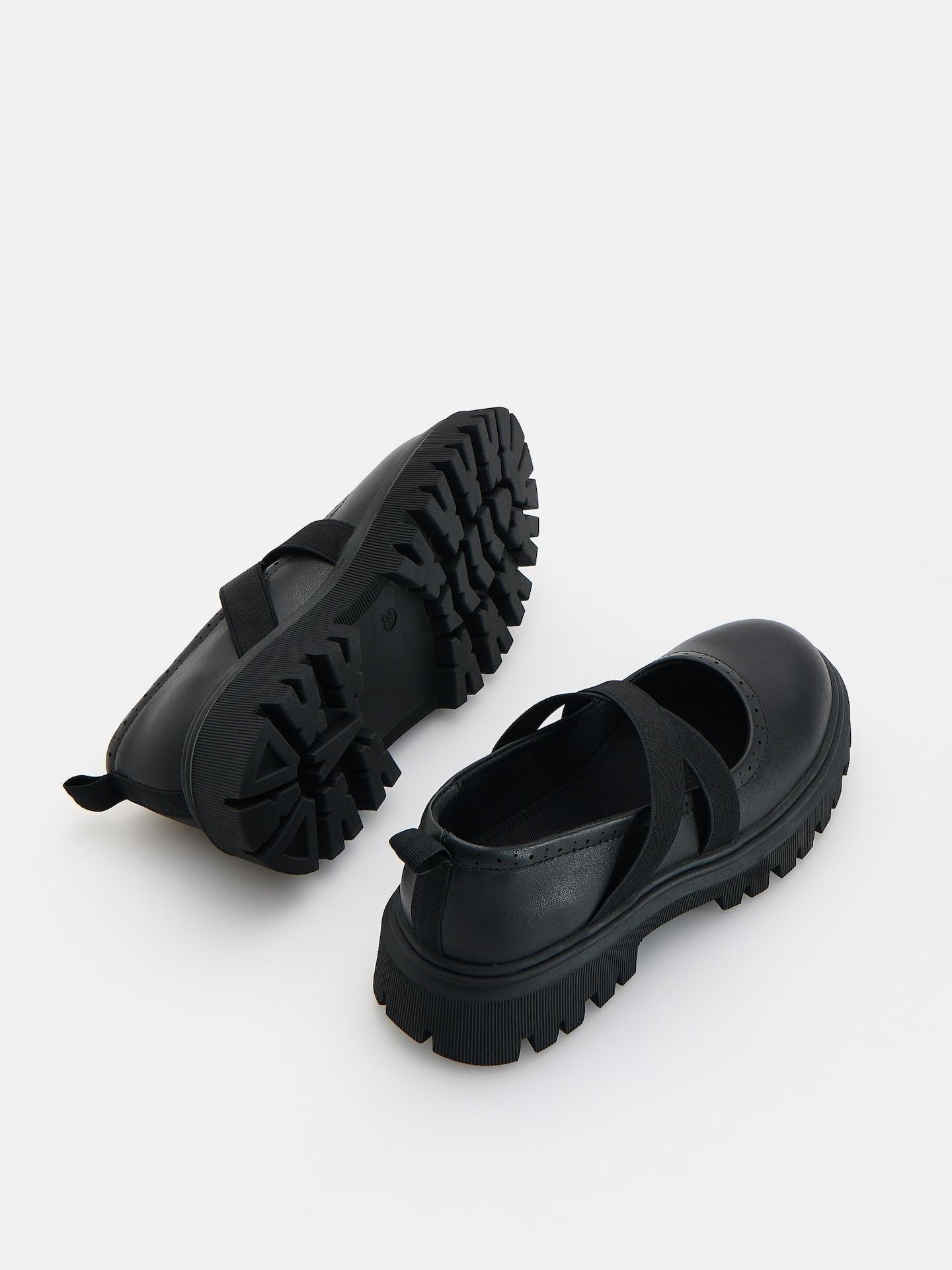 Black Leather Loafers, Black, large image number 3
