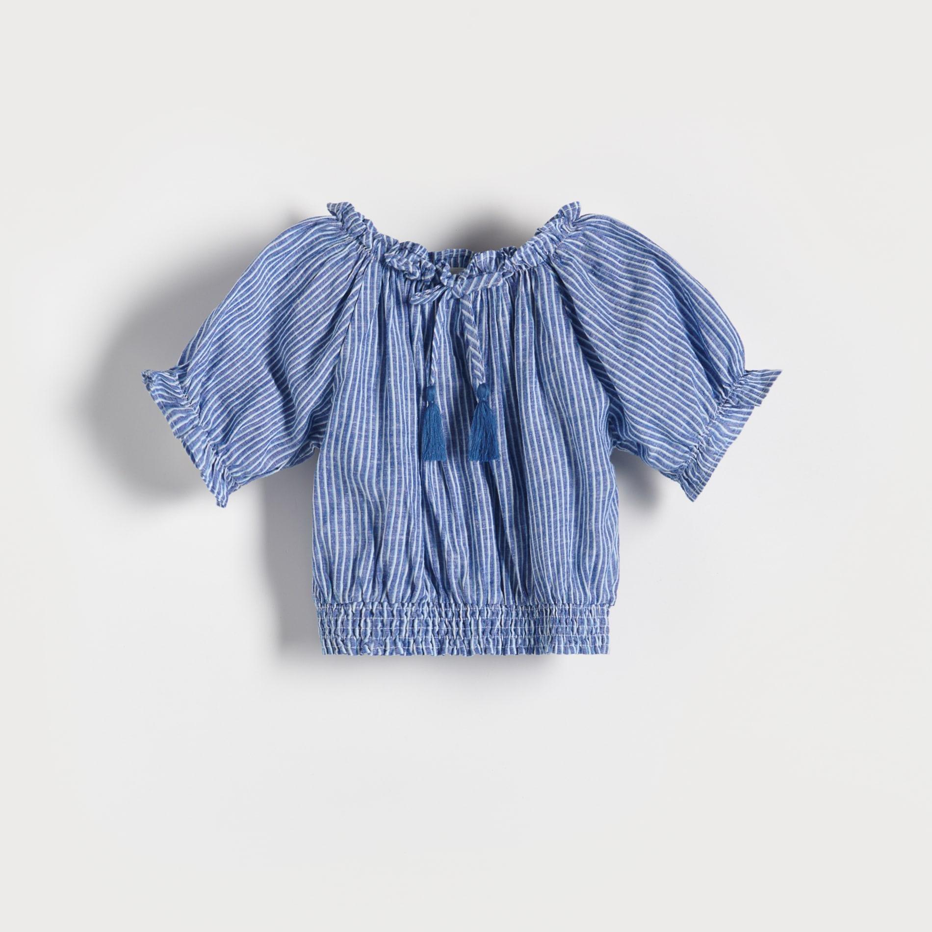 Blue Striped Blouse, Kids Girls, , large image number 2
