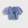 Reserved - Blue Striped Blouse, Kids Girls