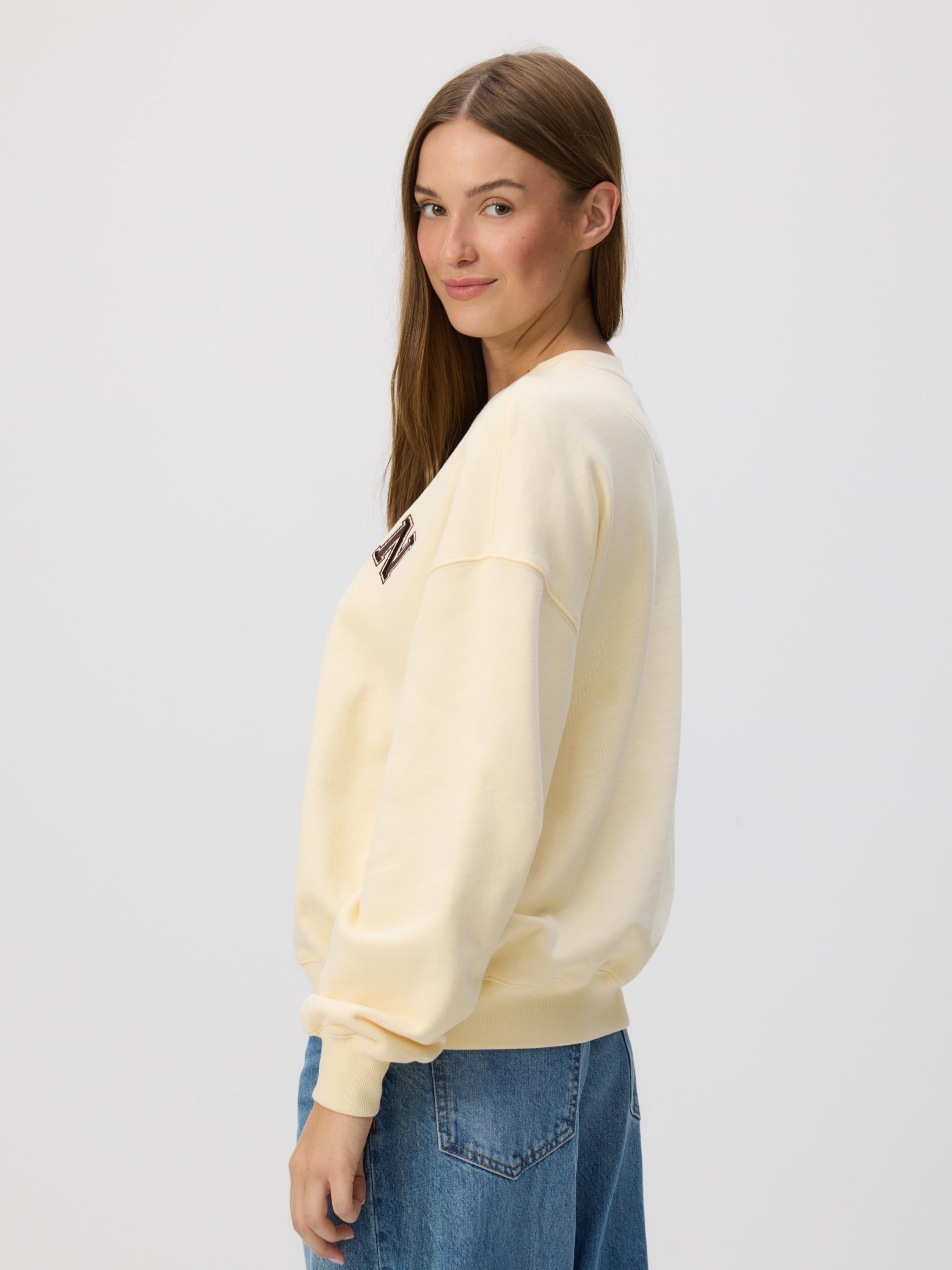 Yellow Hoodie With Embroidered Slogan, Yellow, large image number 3