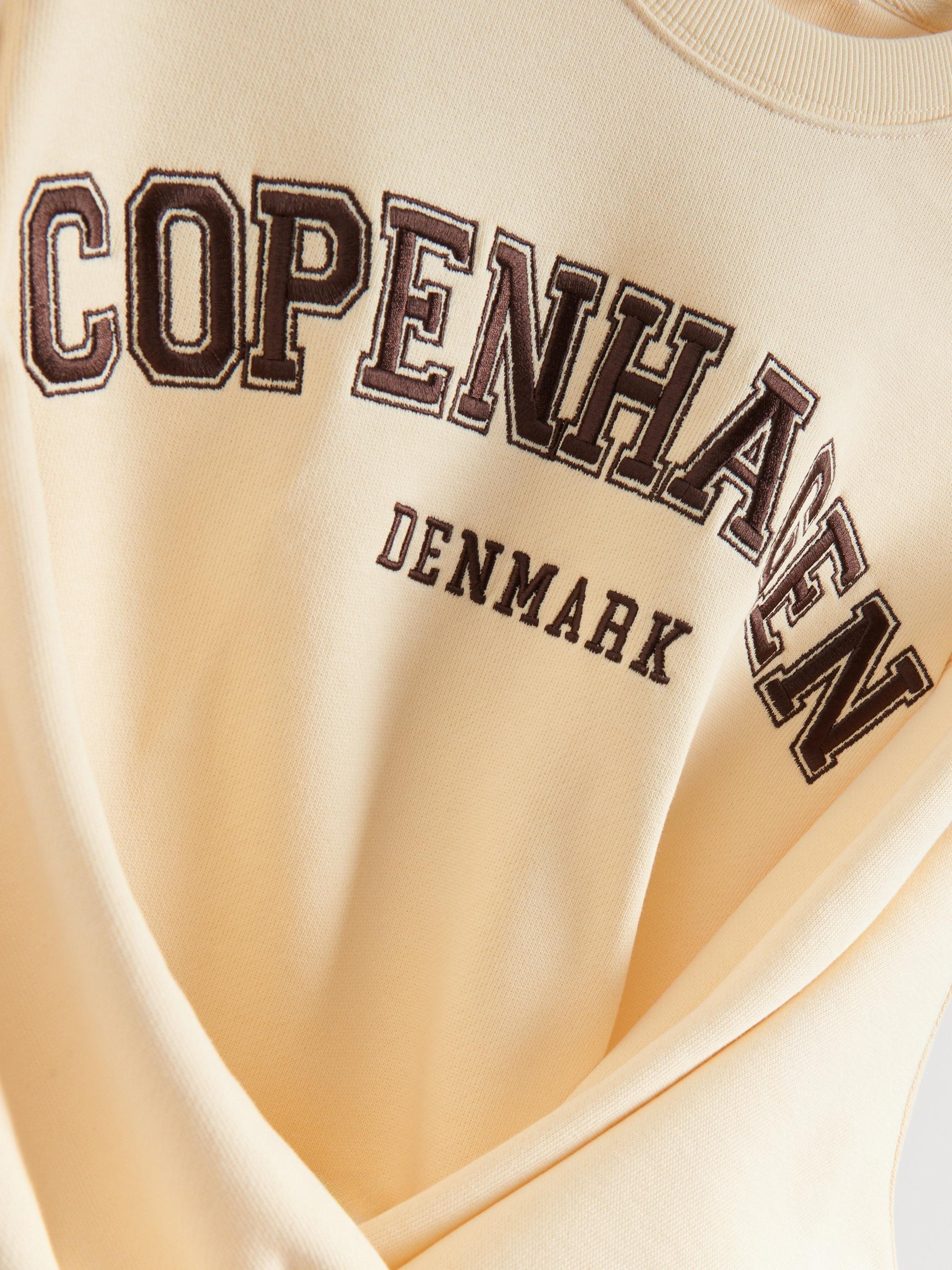 Yellow Hoodie With Embroidered Slogan, Yellow, large image number 5