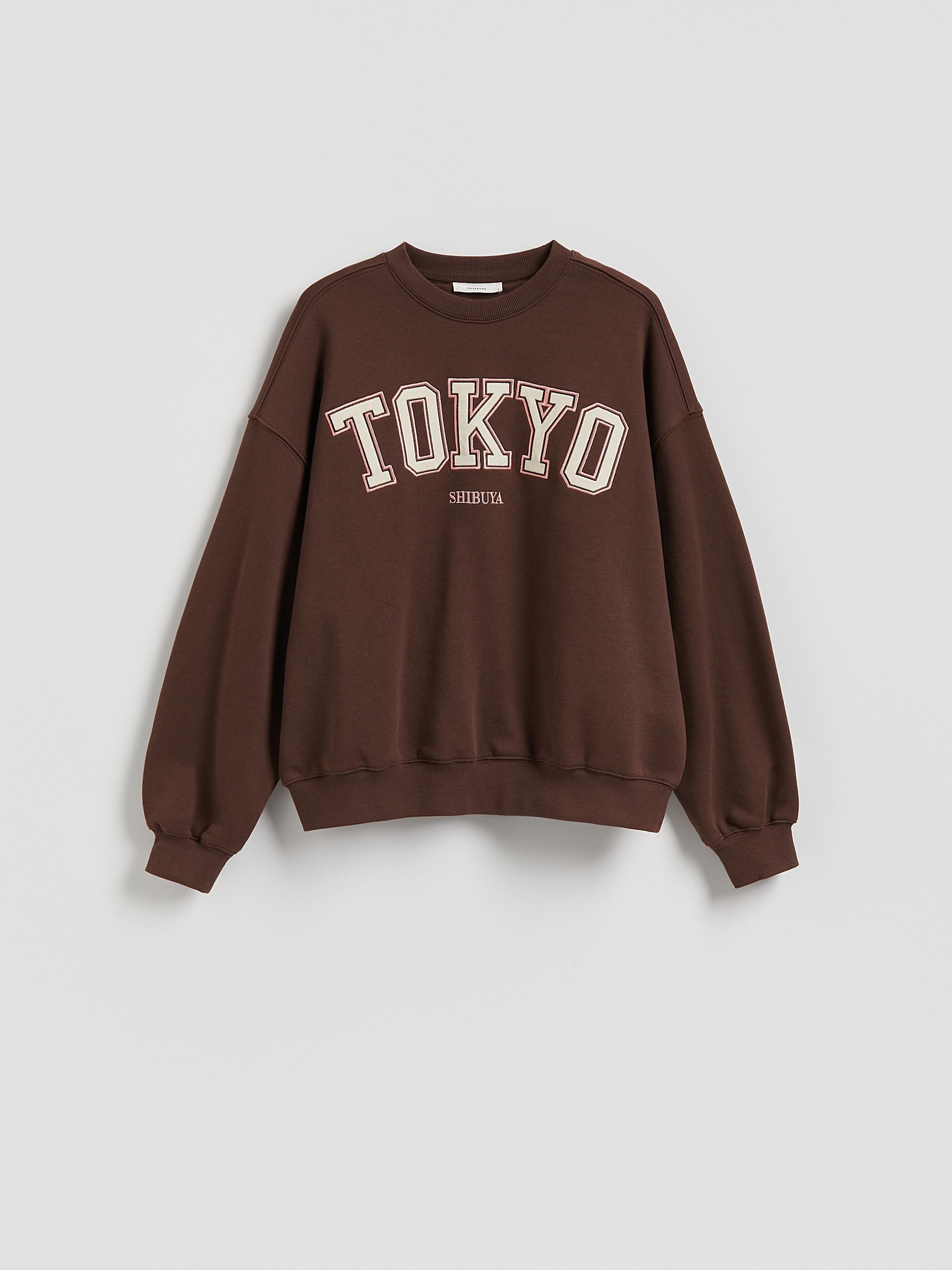 Brown Hoodie With Embroidered Slogan, Brown, large image number 4