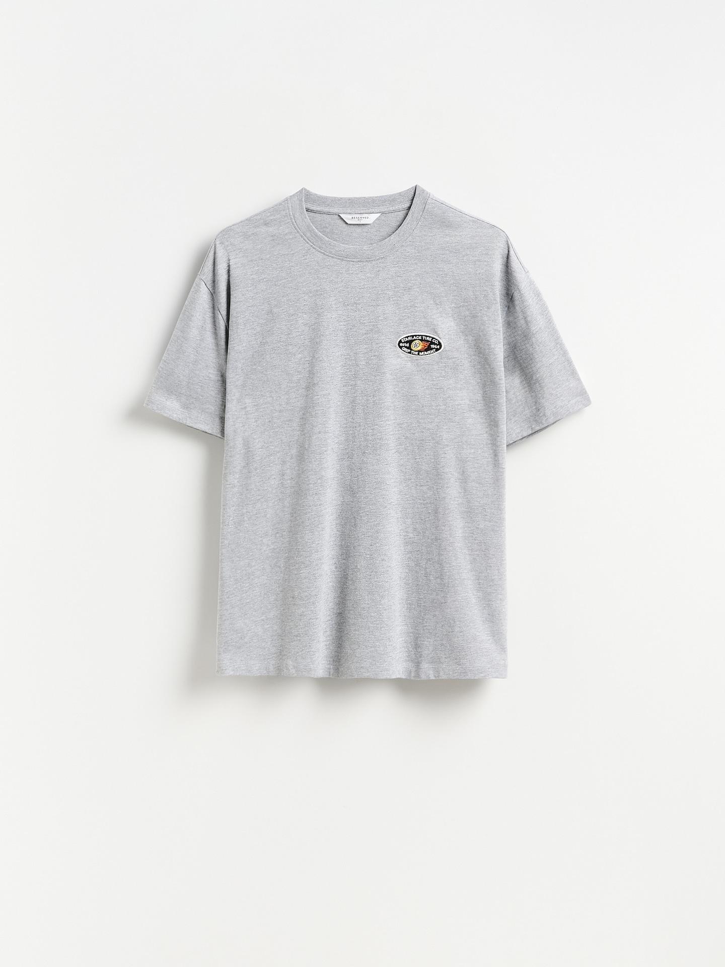 Grey Boxy Cut T-Shirt With Back Print, Light grey, large image number 3