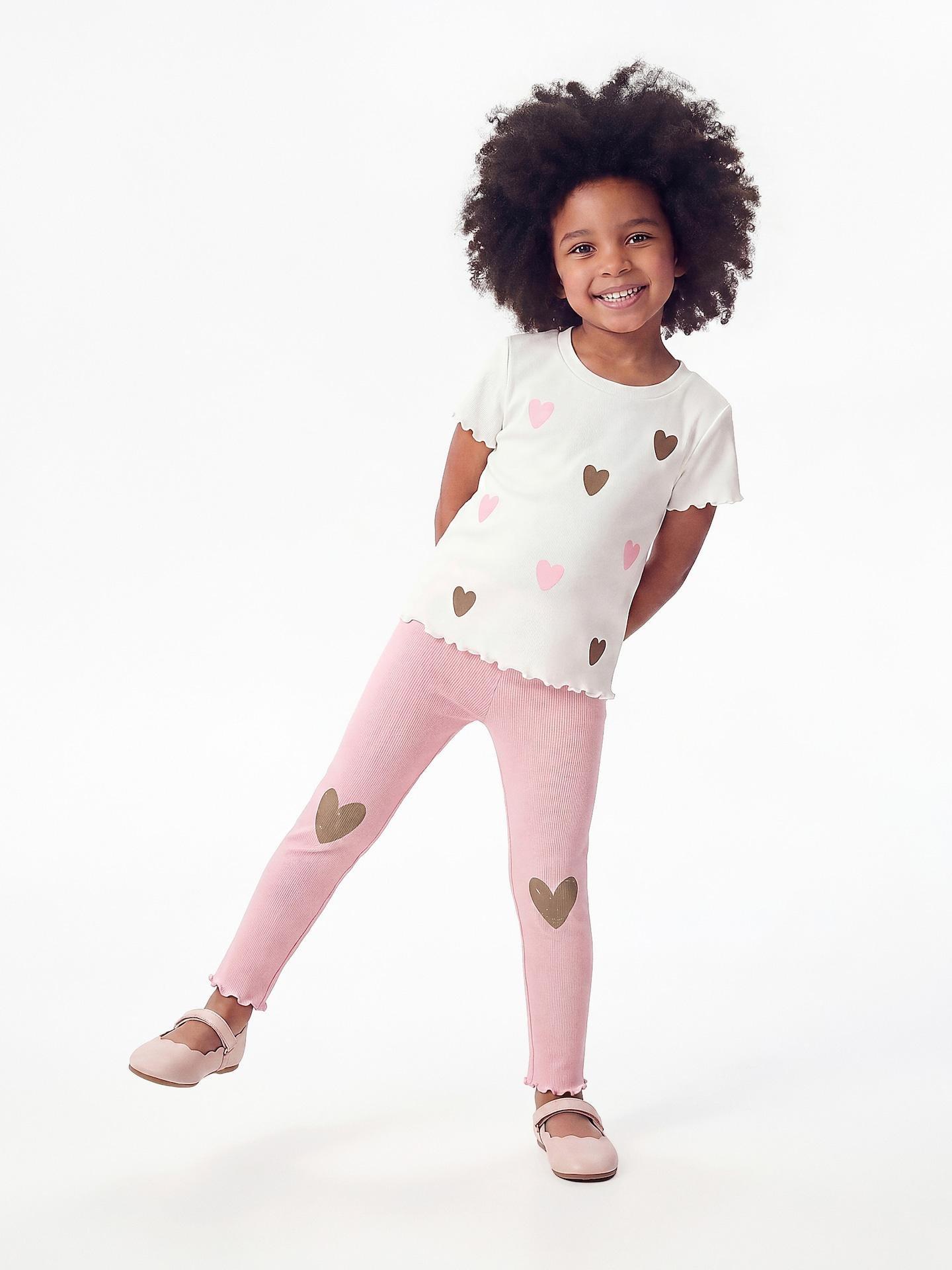Pink Rib Knit Leggings, Pink, medium