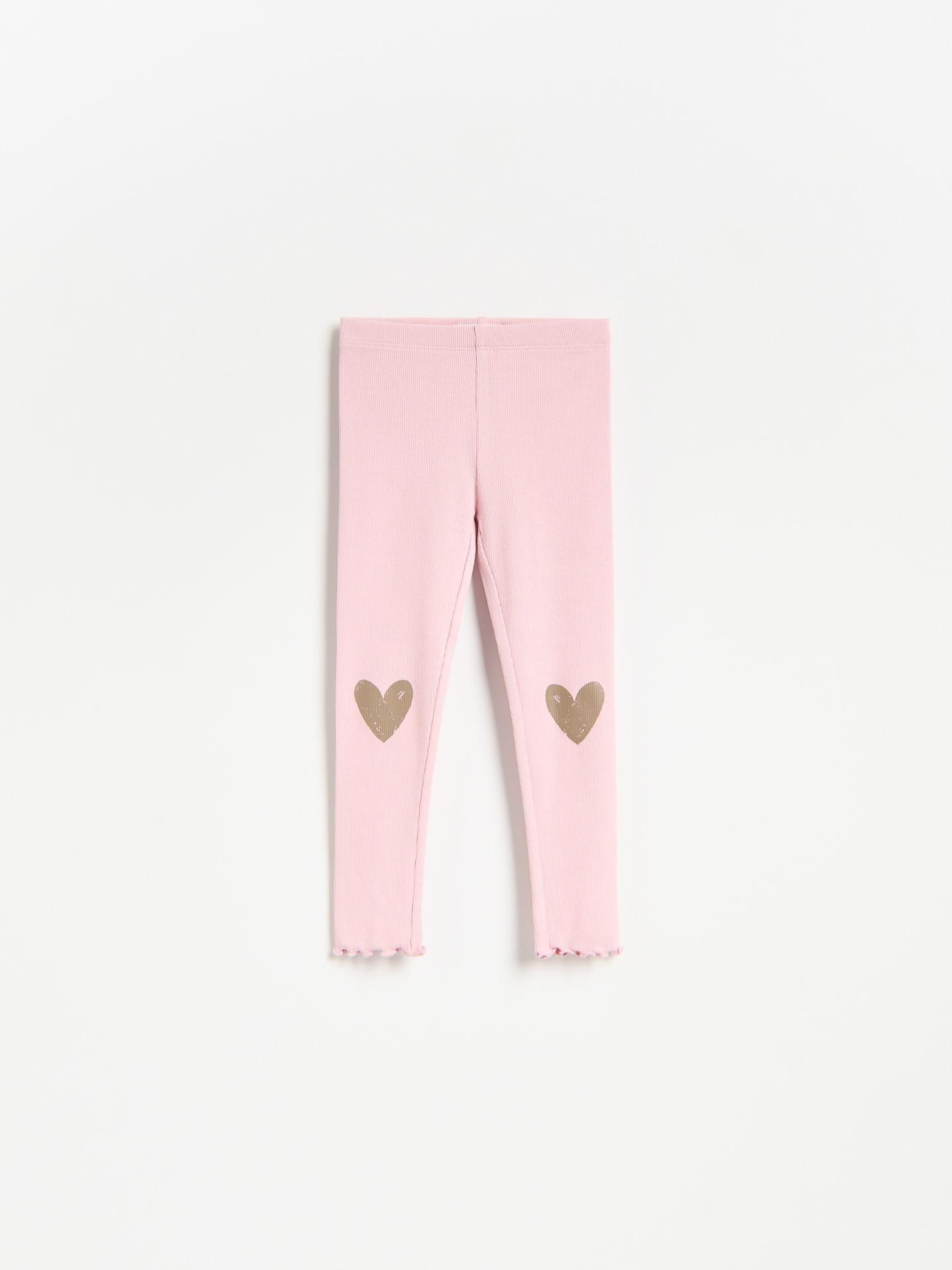 Pink Rib Knit Leggings, Pink, medium