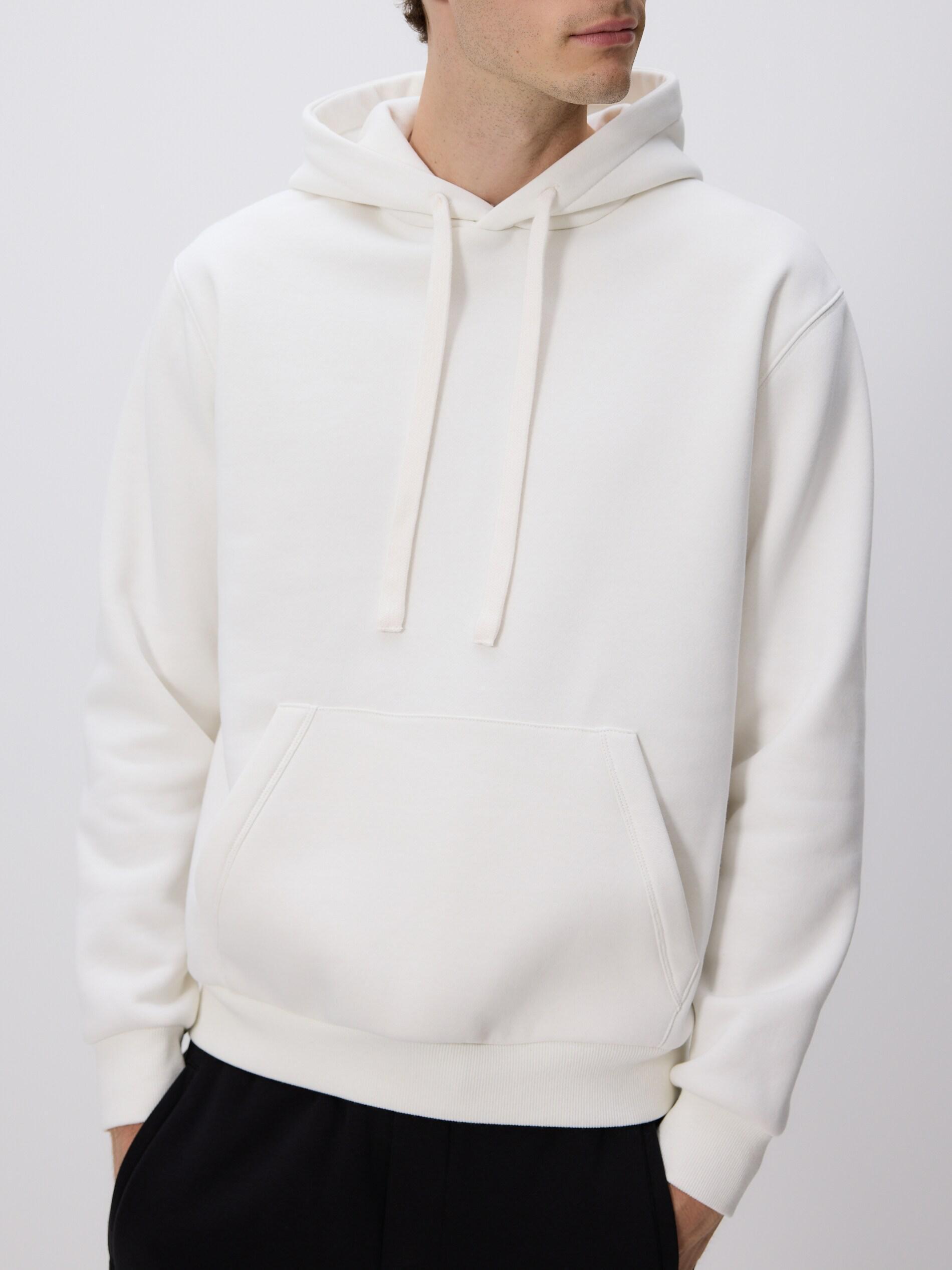 Cream Regular Fit Hoodie, Ivory, medium