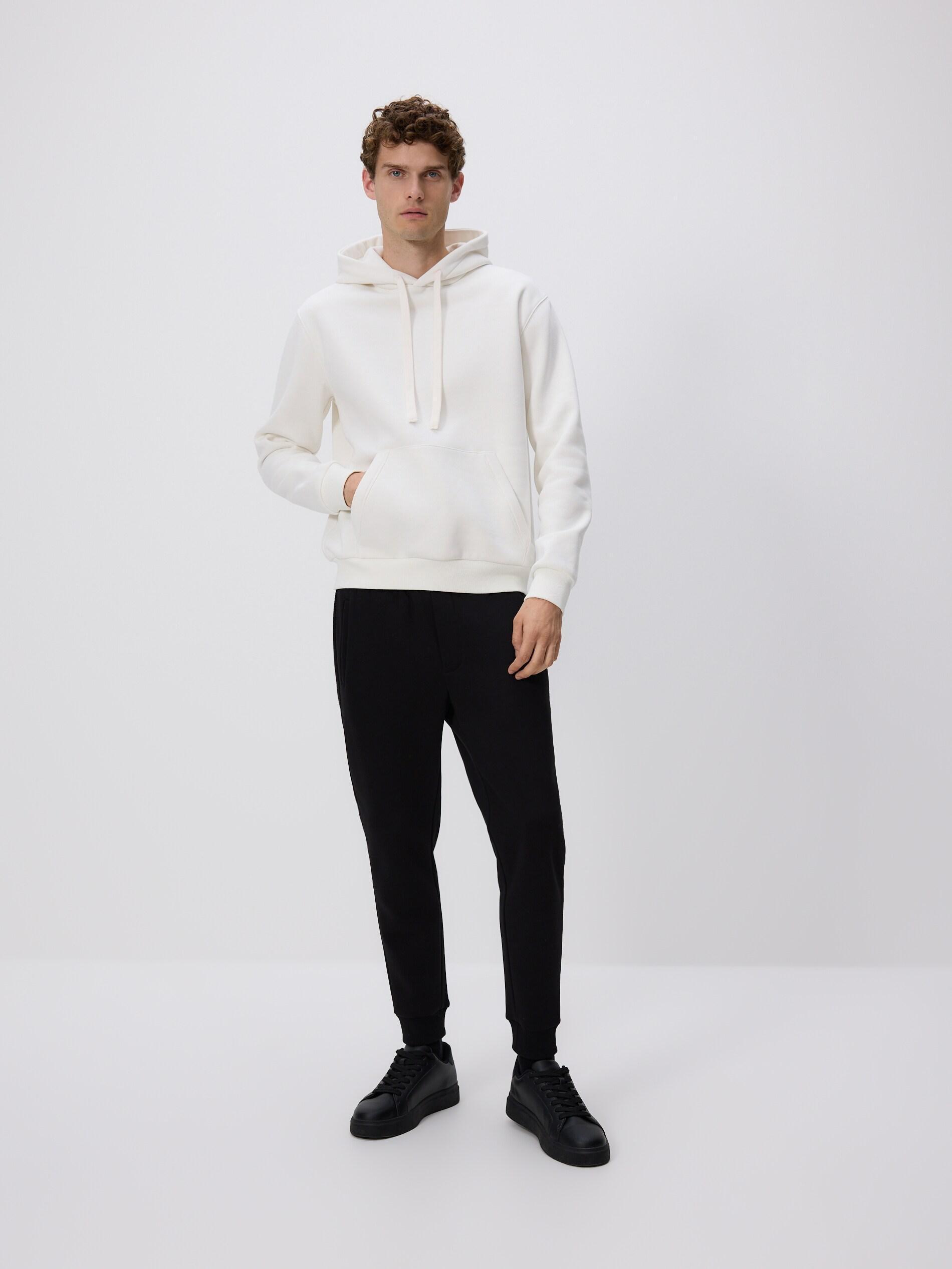 Cream Regular Fit Hoodie, Ivory, large image number 4