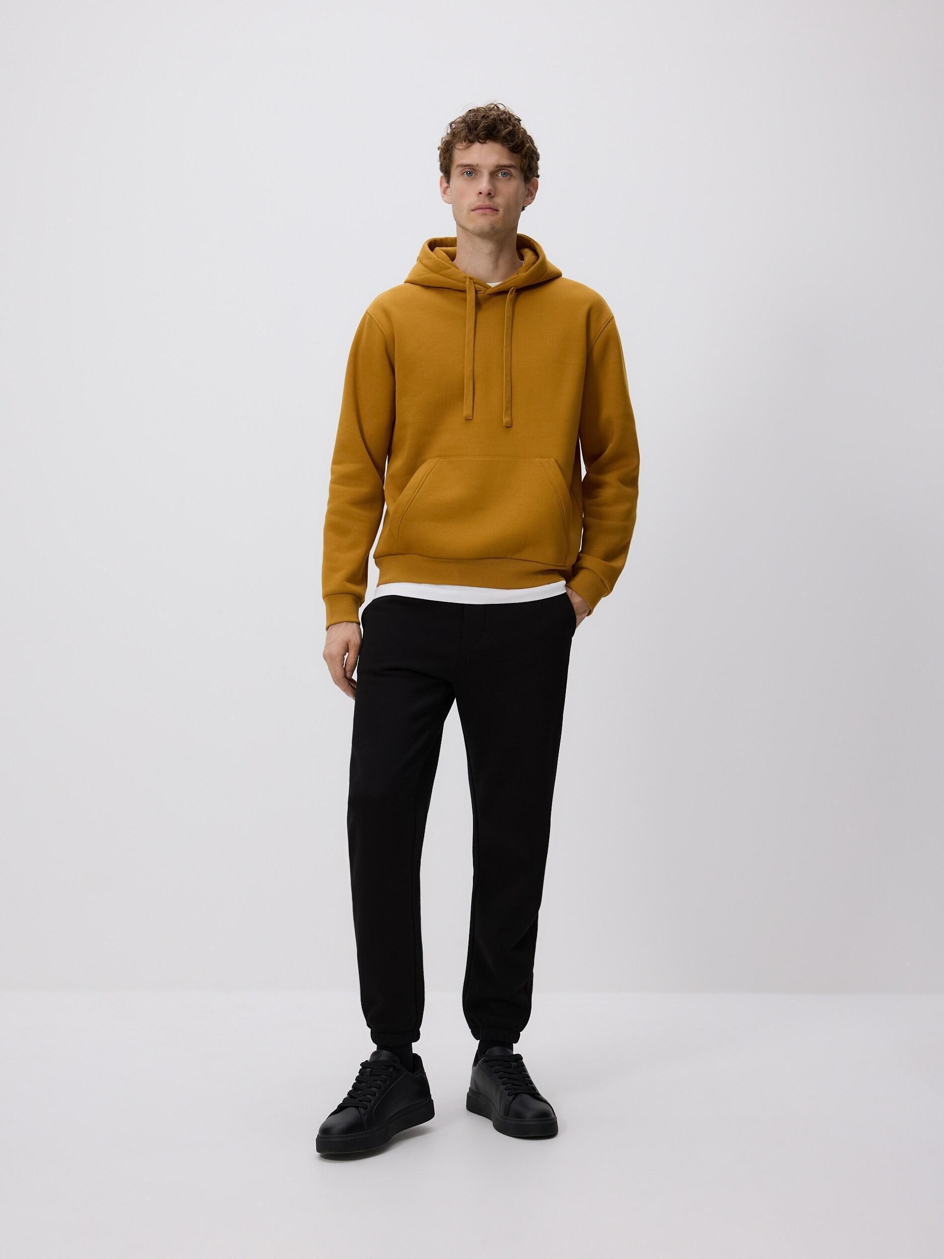 Yellow Regular Fit Hoodie, Yellow, medium