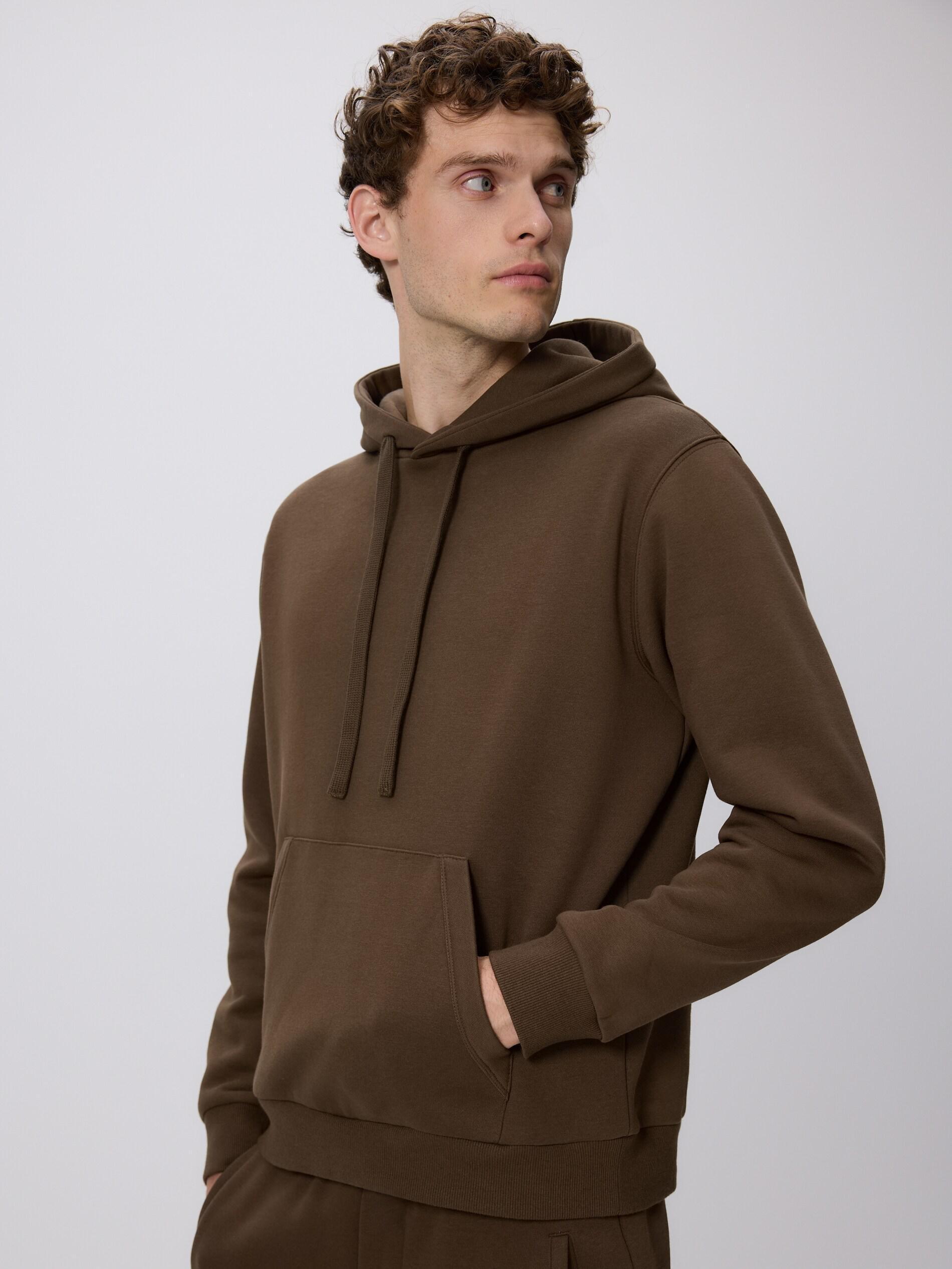 Brown Regular Fit Hoodie, Brown, large image number 0