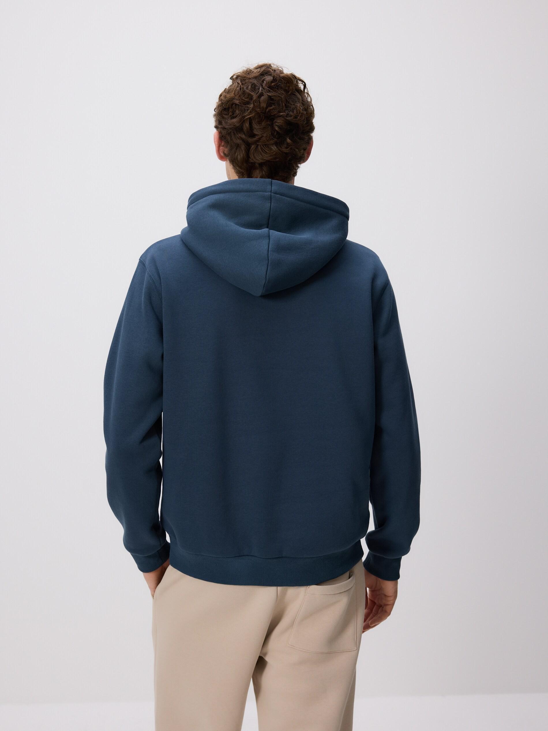 Navy Regular Fit Hoodie, Blue, large image number 3