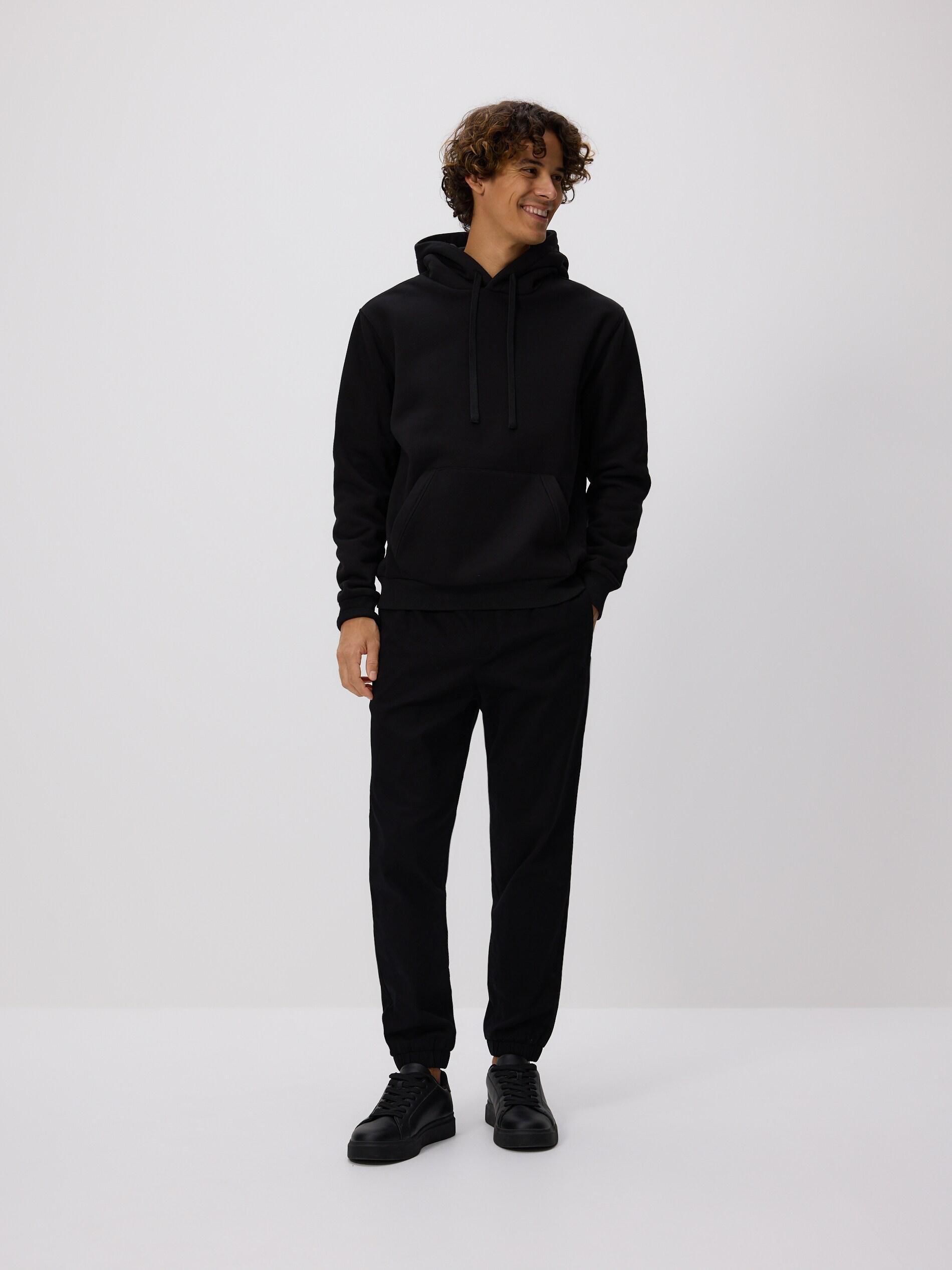 Black Regular Fit Hoodie, Black, large image number 0