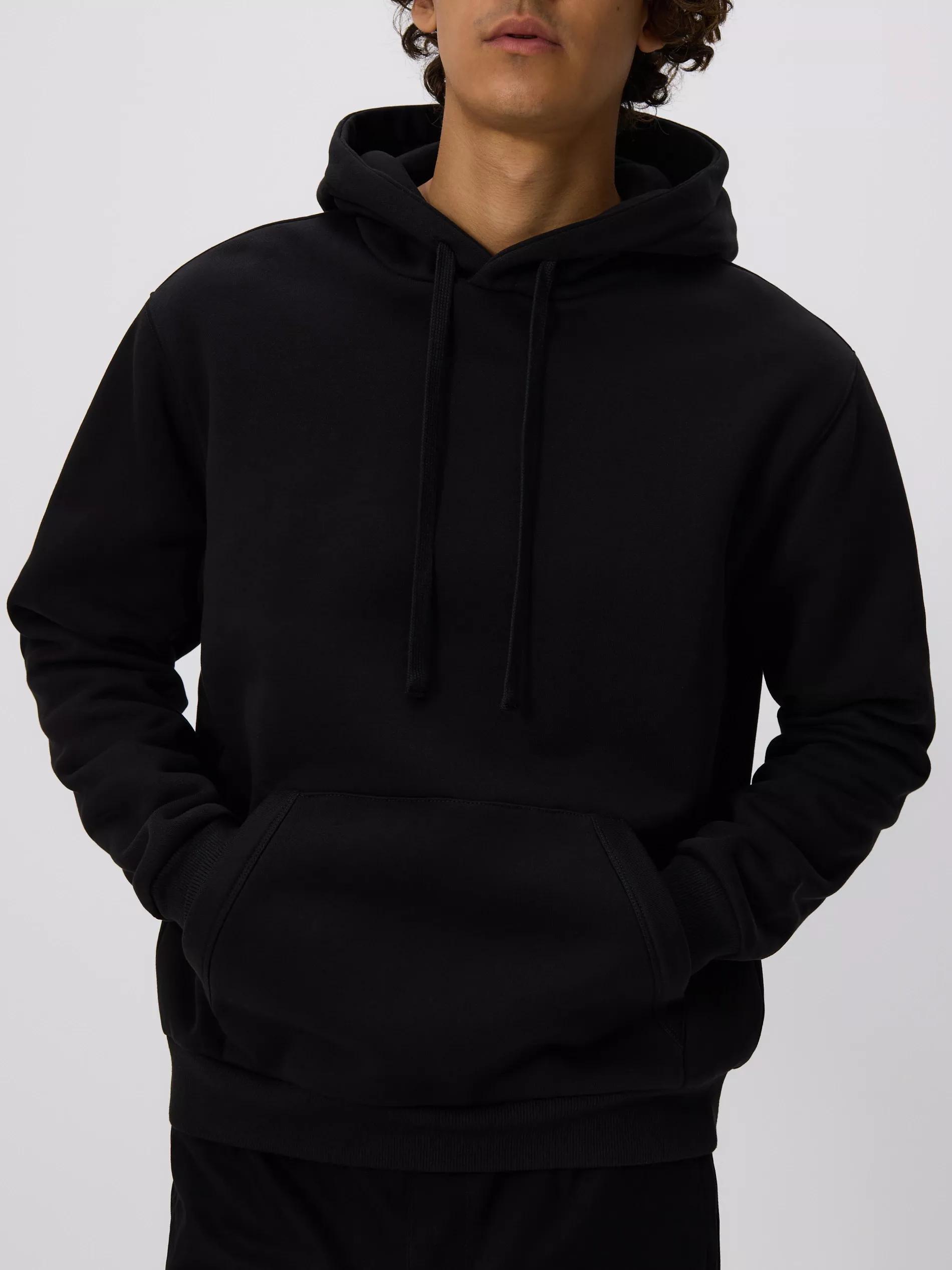 Black Regular Fit Hoodie, Black, large image number 0