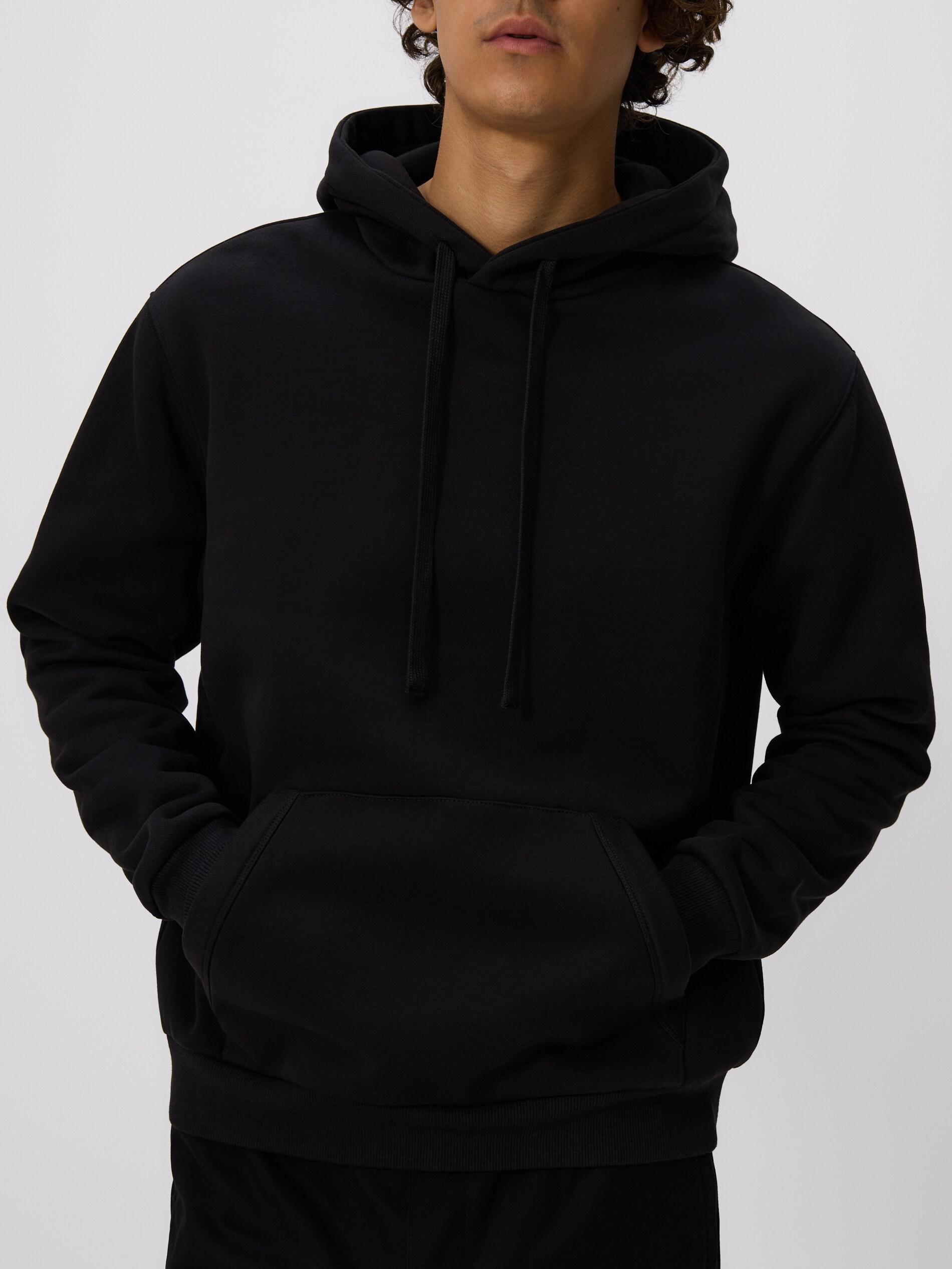 Black Regular Fit Hoodie, Black, large image number 1