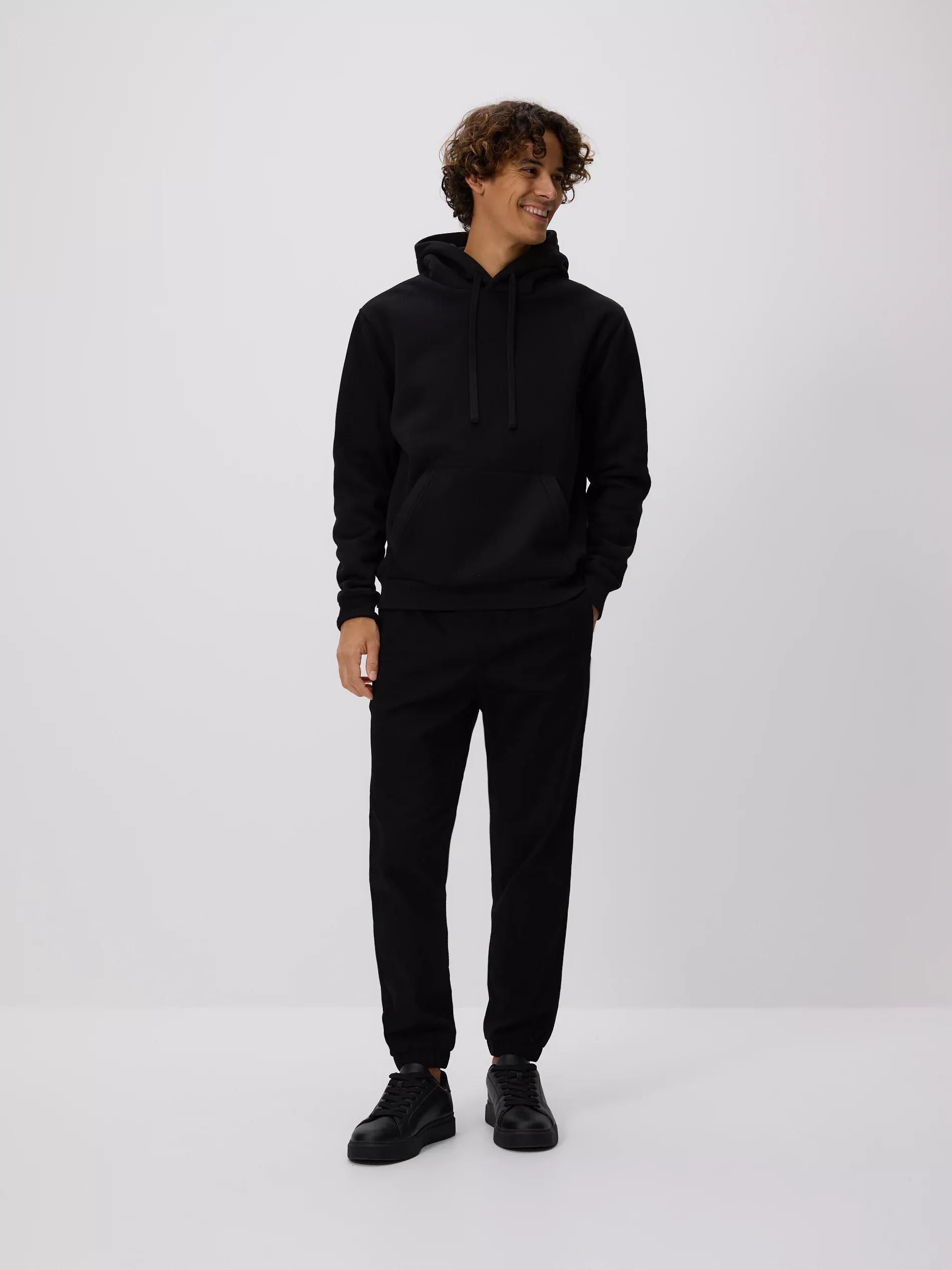 Black Regular Fit Hoodie, Black, large image number 1