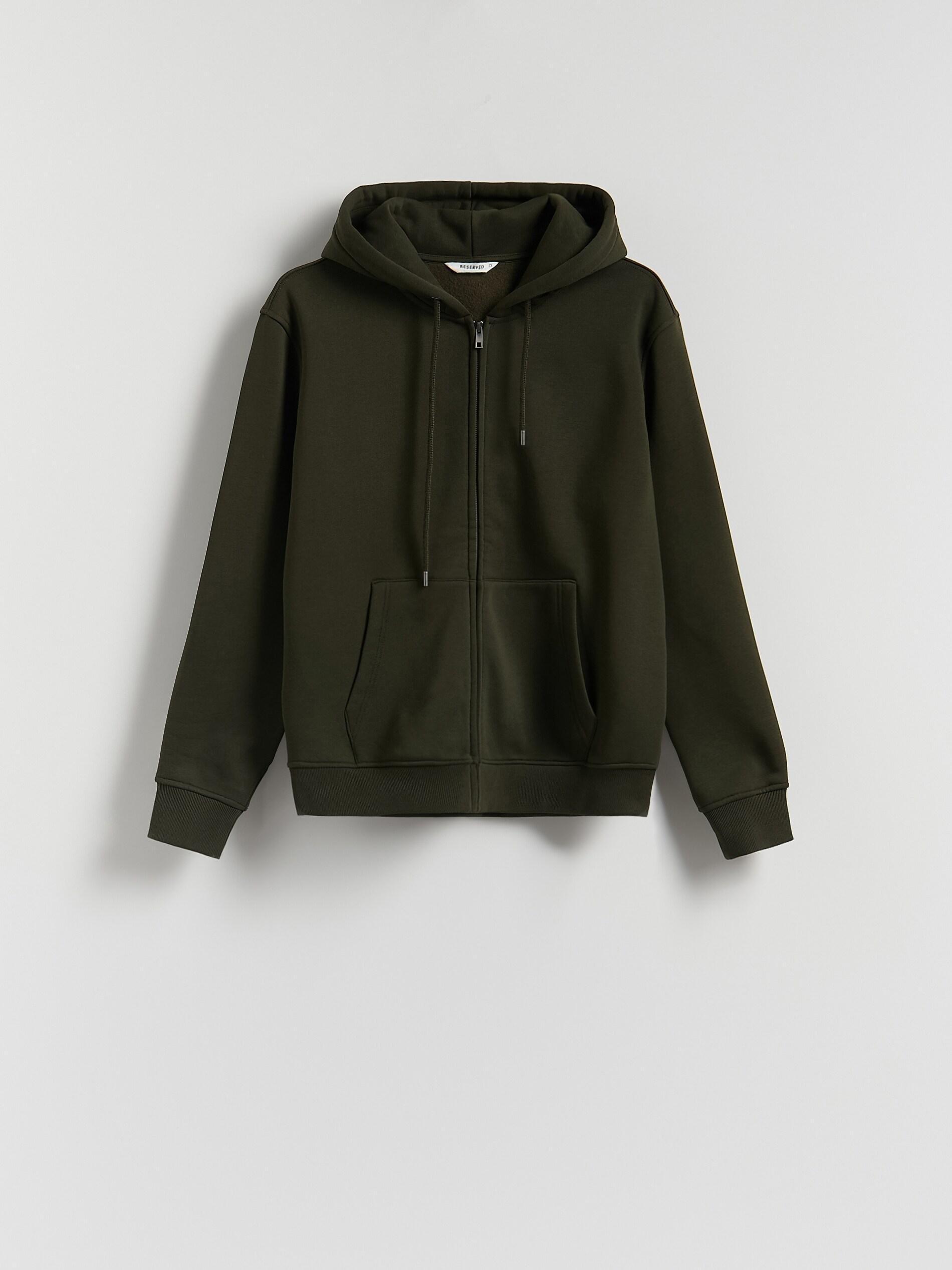 Green Relaxed Detailed Hoodie, Khaki, large image number 4