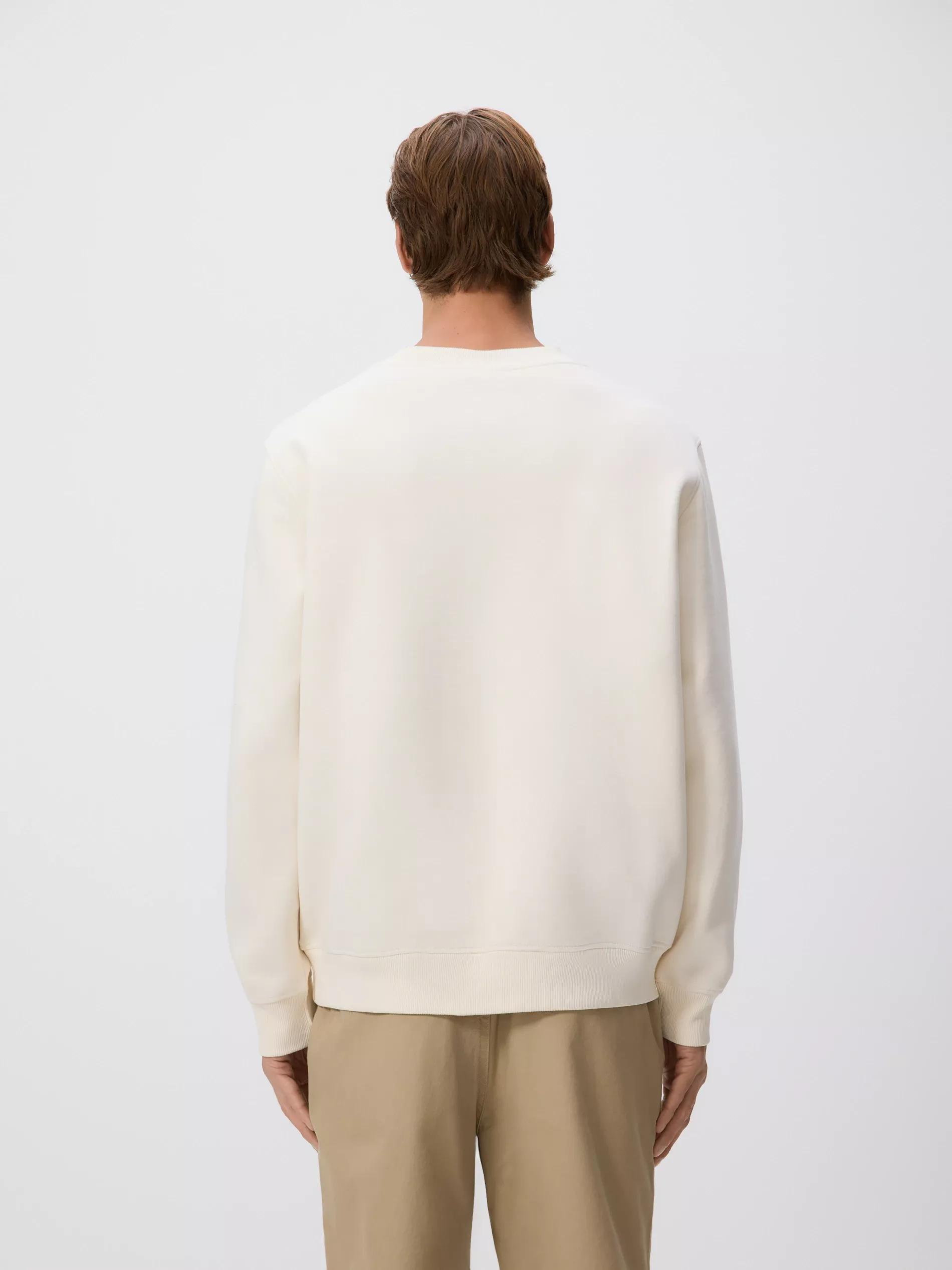 Cream Plain Cotton Rich Sweatshirt, Ivory, large image number 2