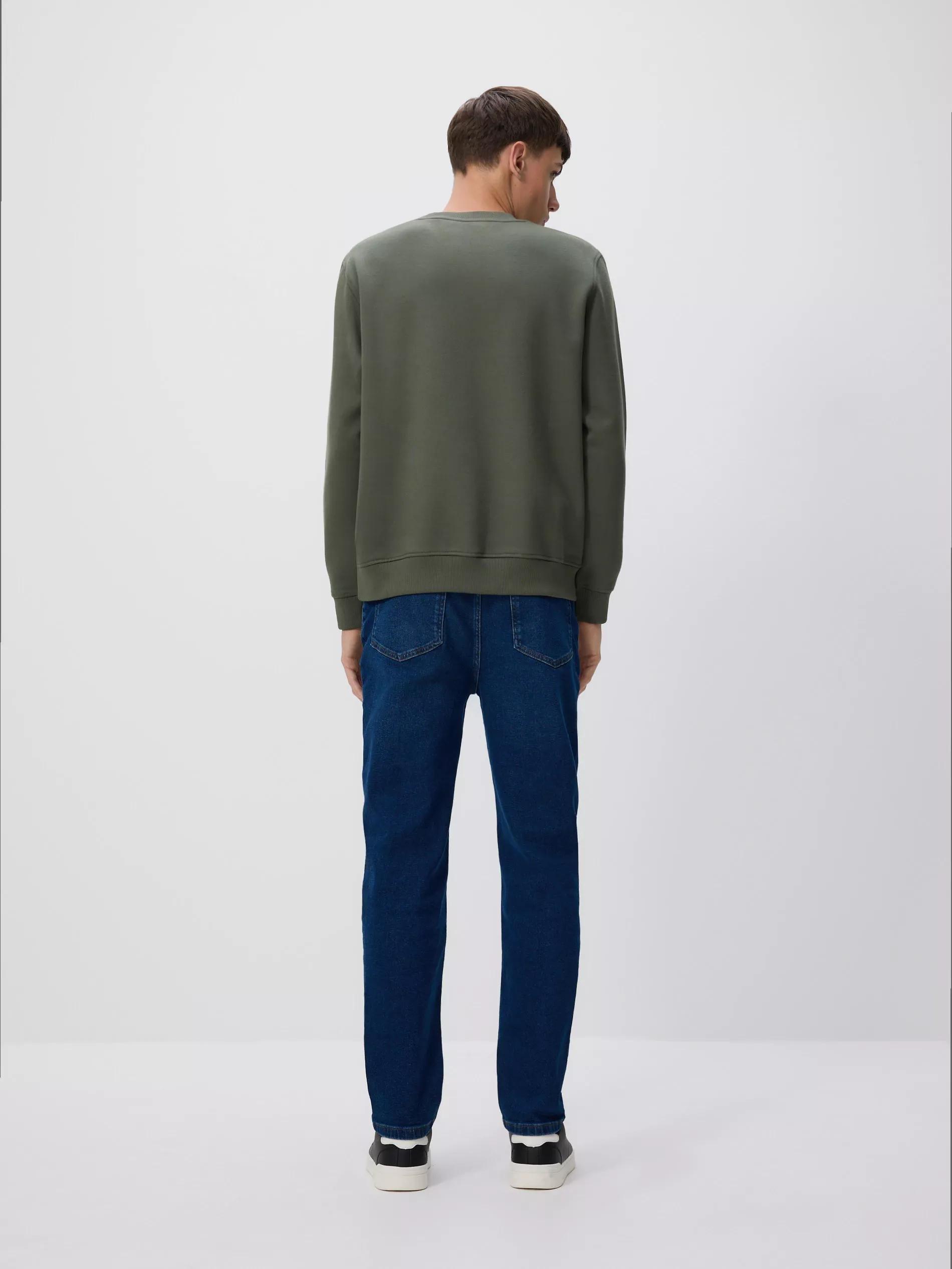 DUSTY GREEN Plain cotton rich sweatshirt, Green, large image number 1