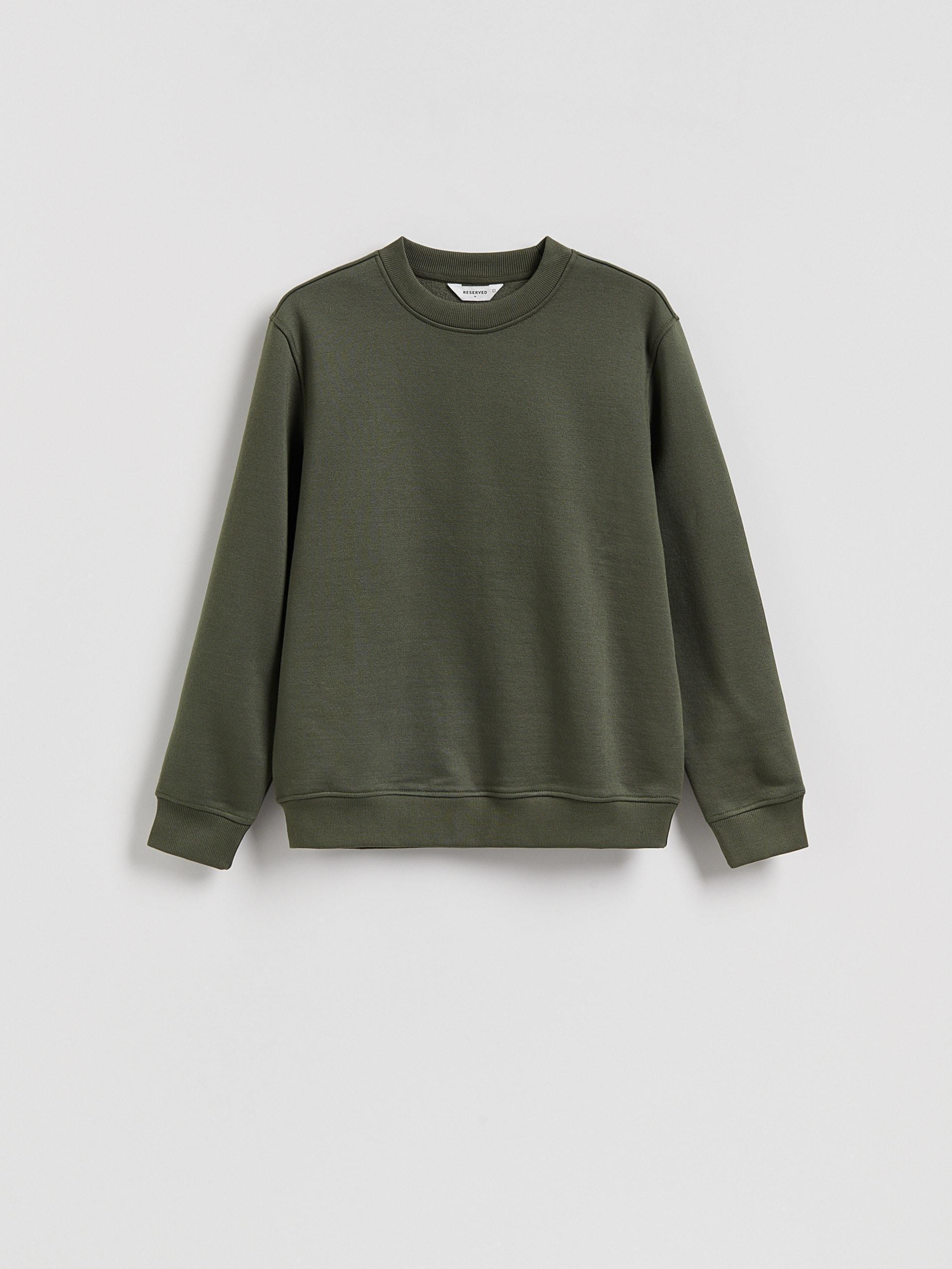DUSTY GREEN Plain cotton rich sweatshirt, Green, large image number 2