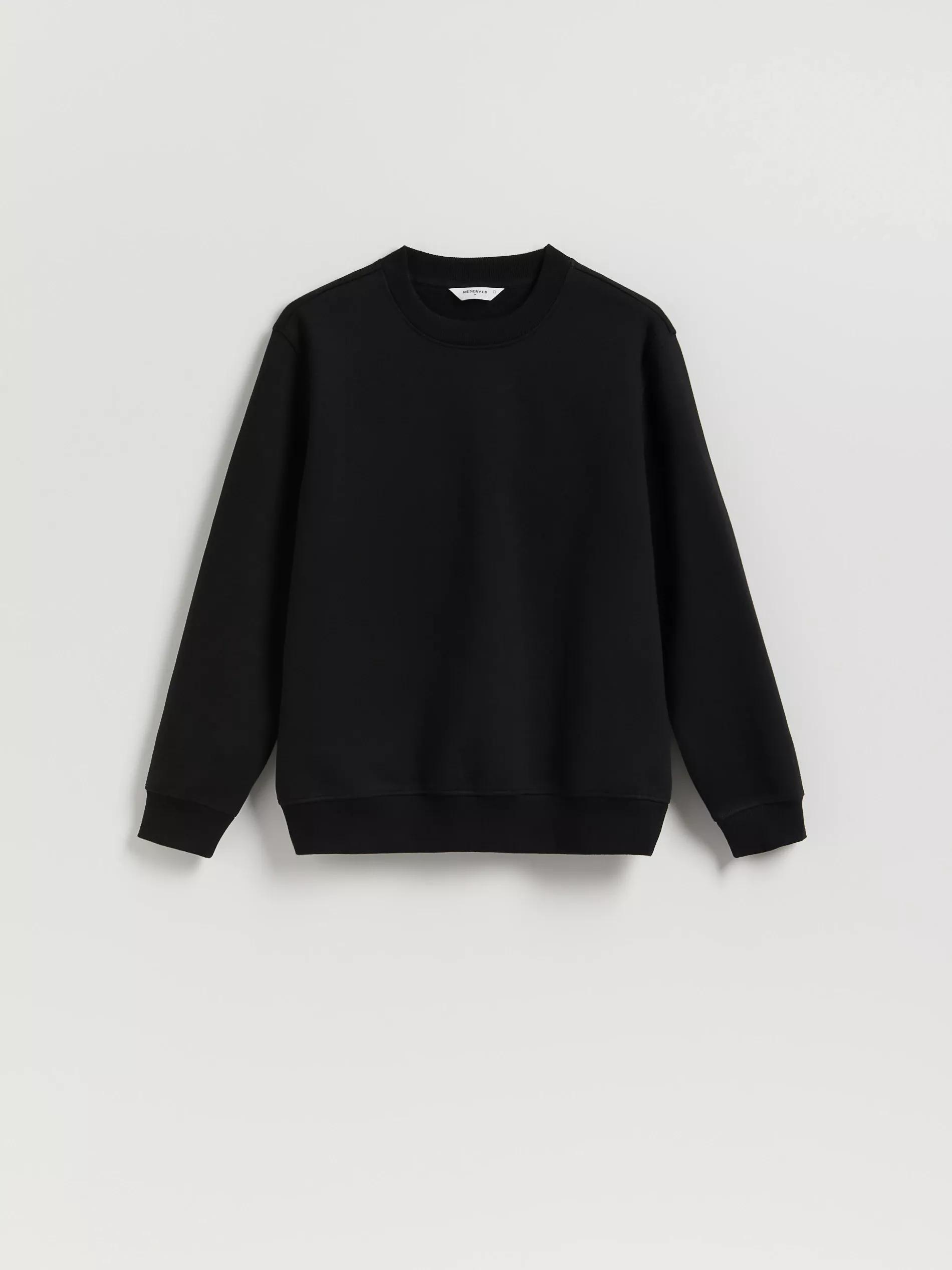 Black Plain Cotton Rich Sweatshirt, Black, large image number 4