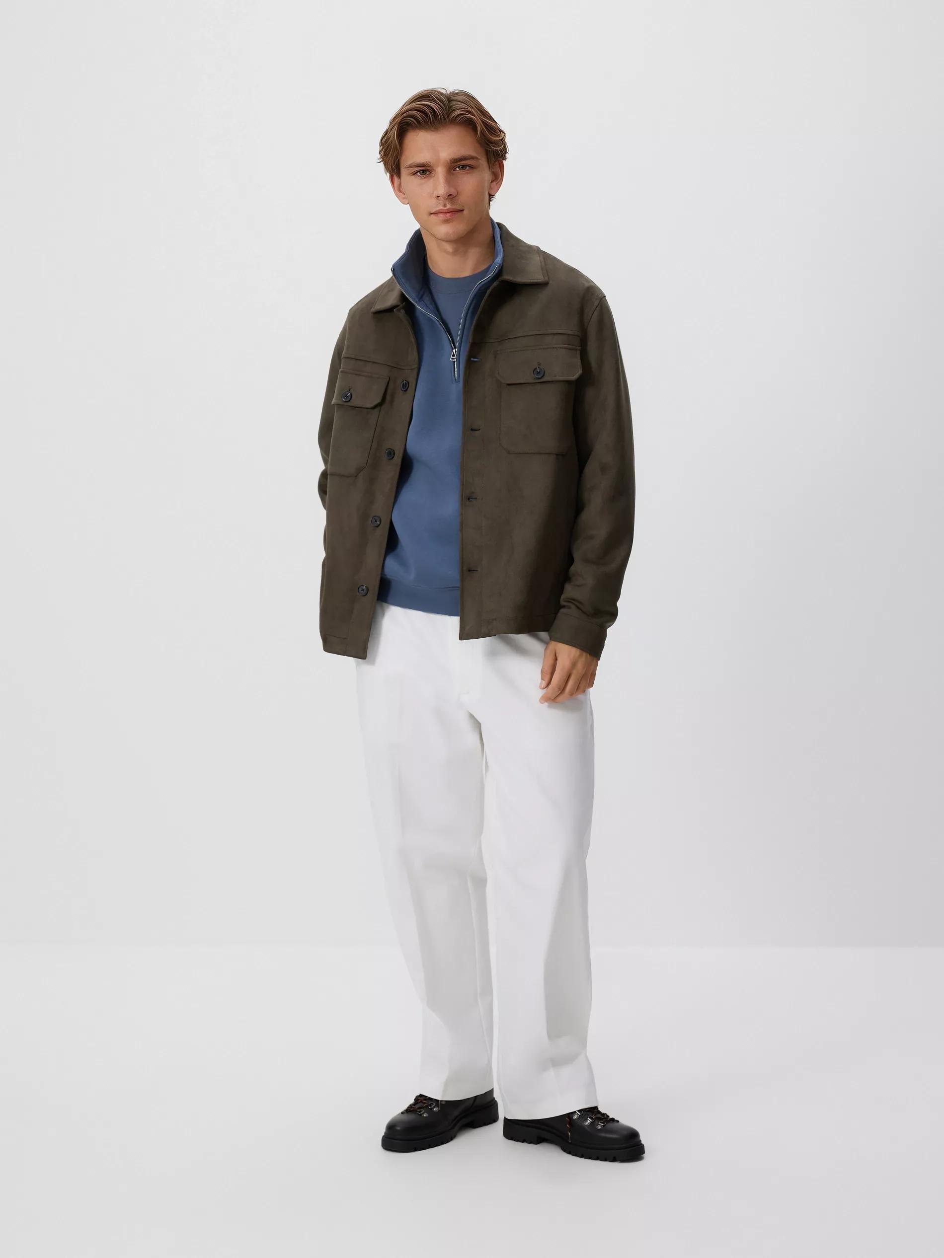 Blue Sweatshirt With Stand Up Collar, Blue, large image number 1