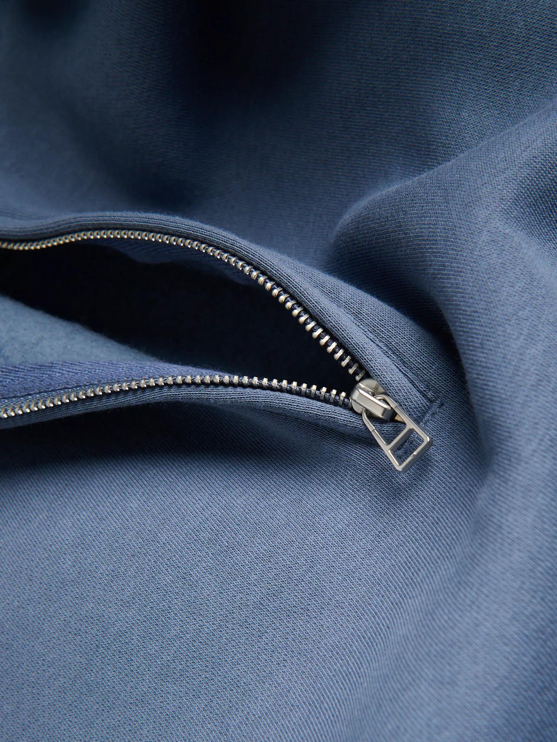 Blue Sweatshirt With Stand Up Collar, Blue, large image number 5