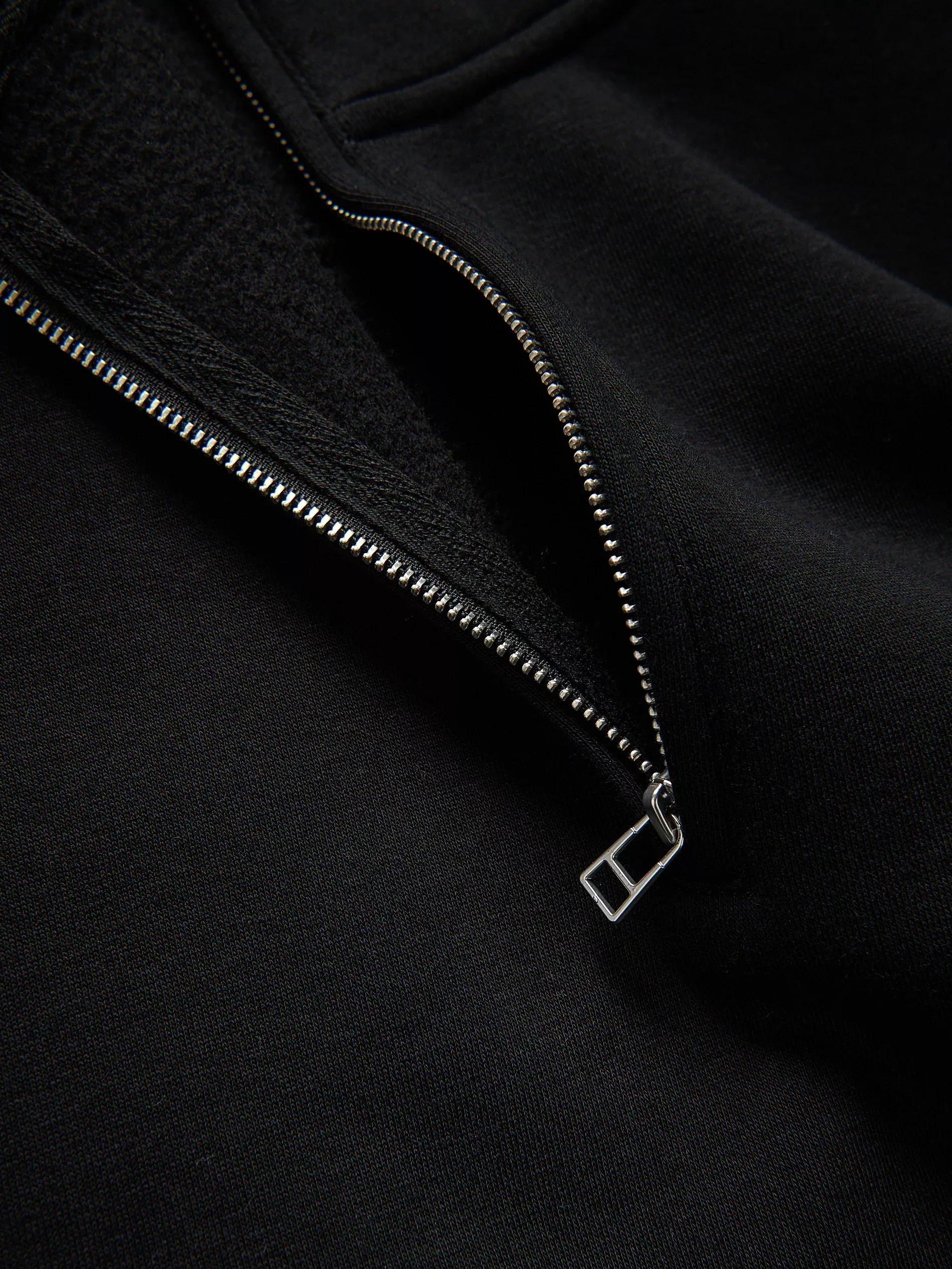 Black Sweatshirt With Stand Up Collar, Black, large image number 5