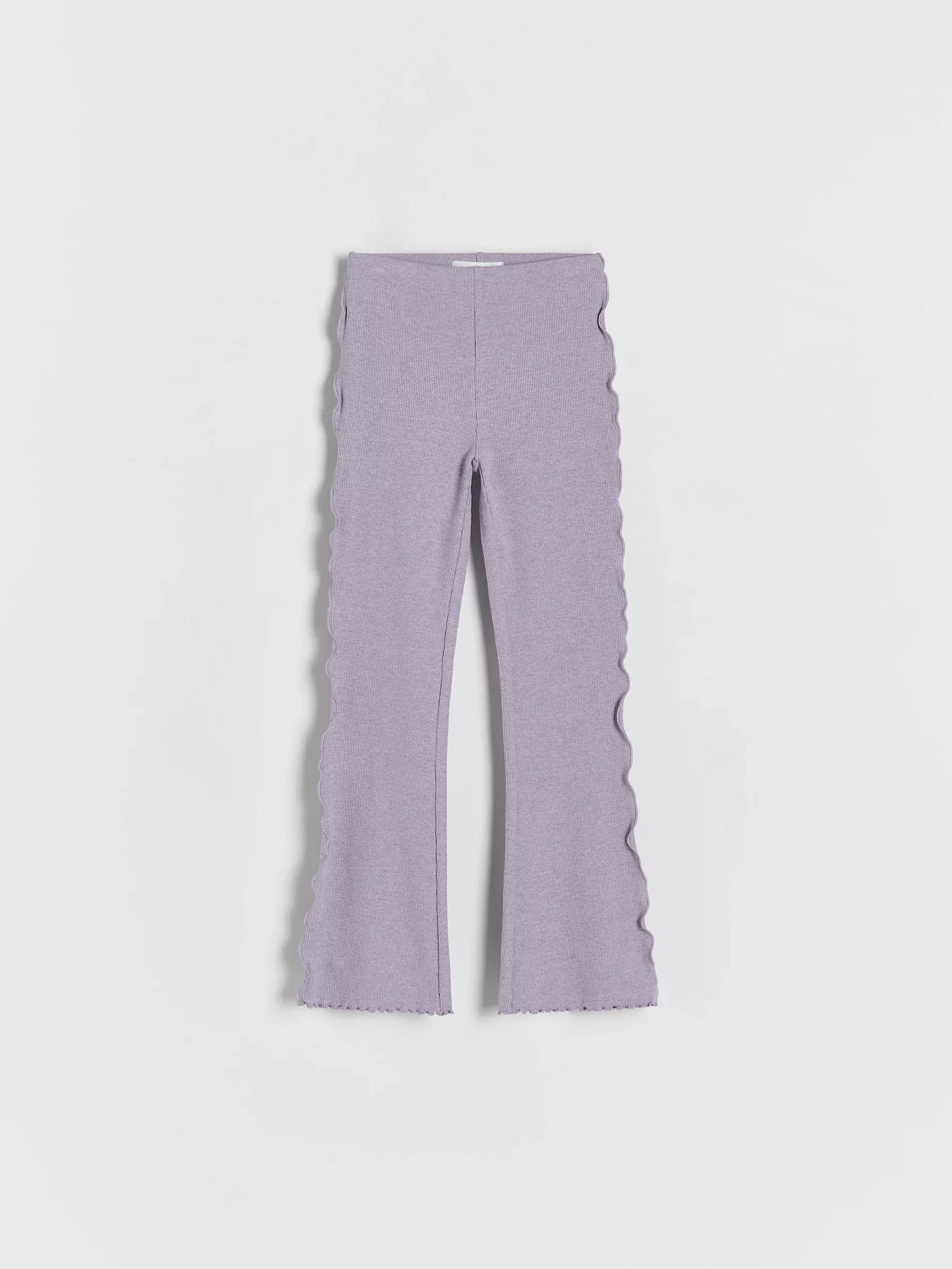 Lavender Flare-Fit Trousers With Ruffle, , large image number 1