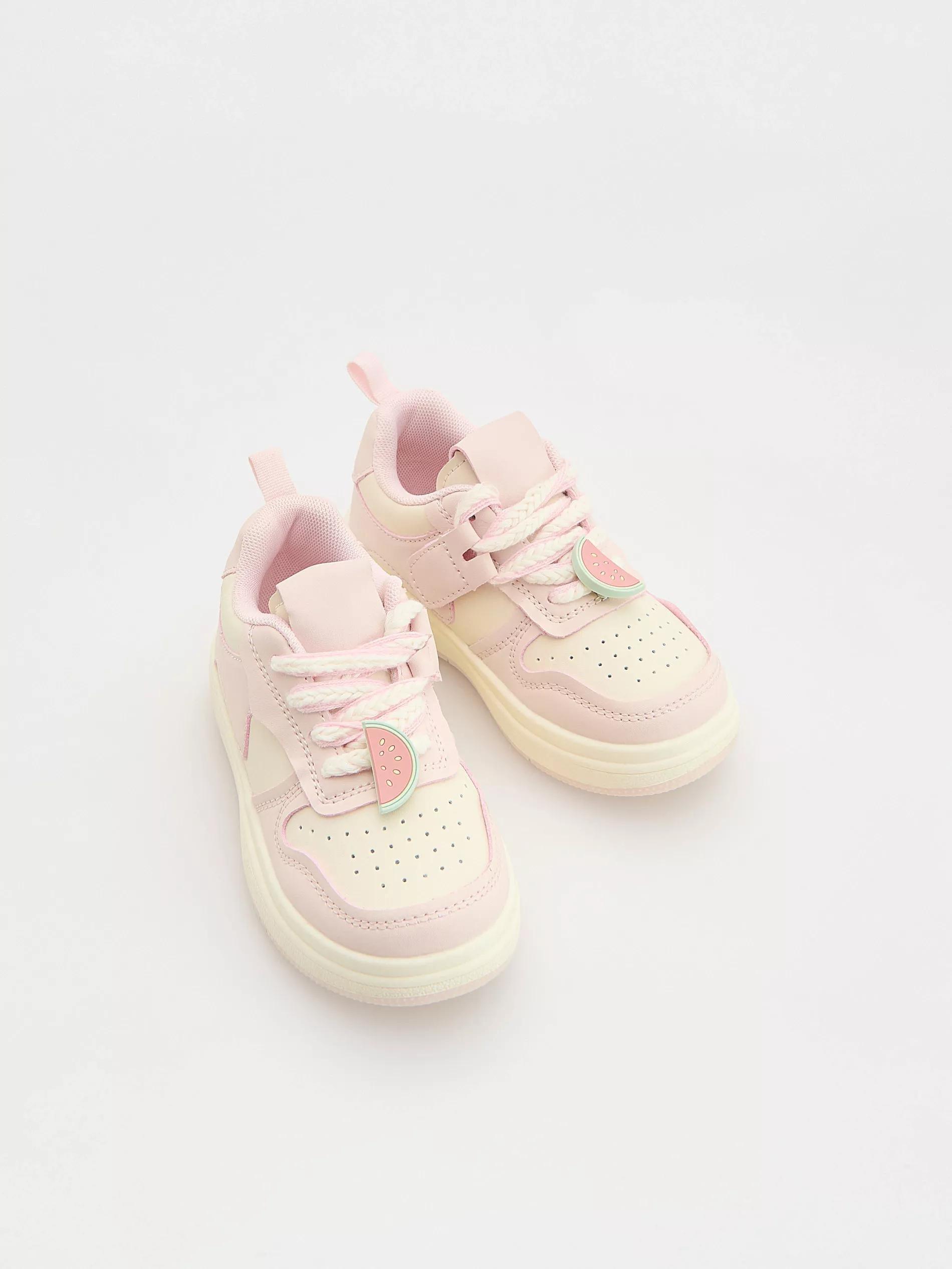Cream Faux Leather Sneakers, Kids Boys, , large image number 0