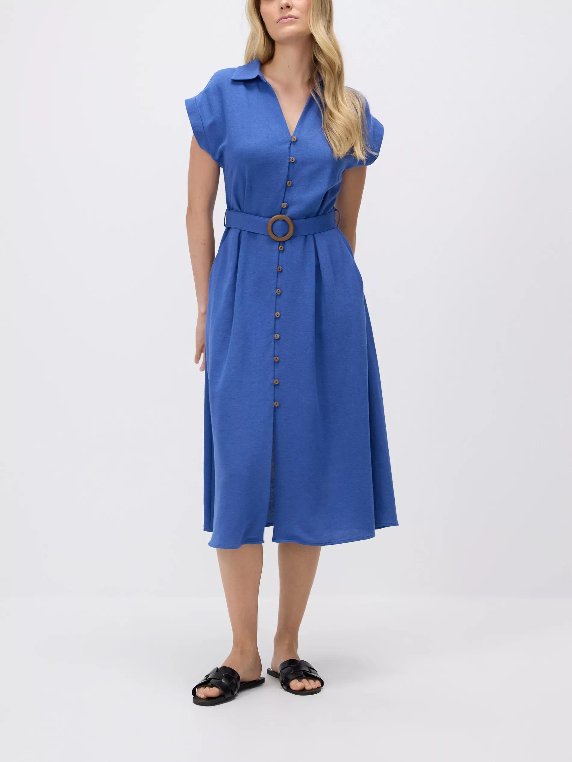 Blue Dress With Belt, , large image number 2